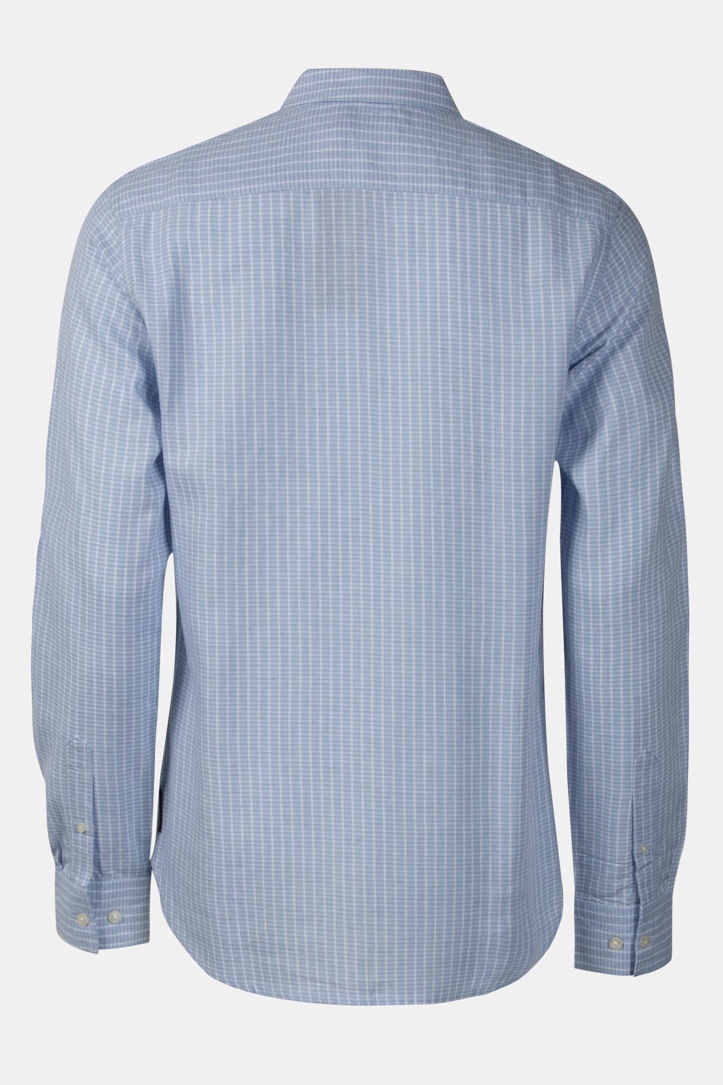 LINEN CHECK LONG SLEEVE SOFT BLUE CHECK 5