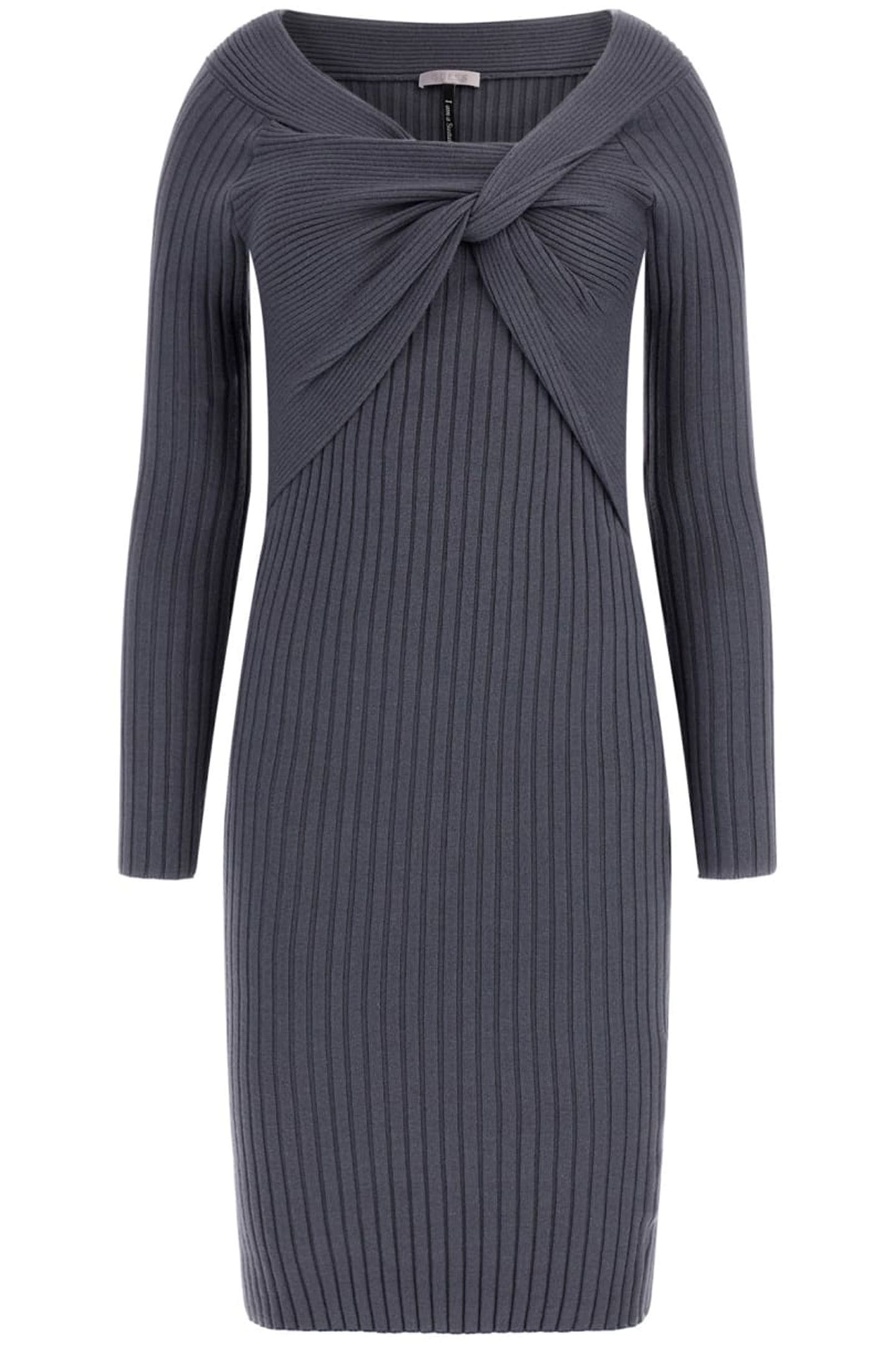 GUESS ECO MILANA LS WRAP DRESS BULLET GREY 2