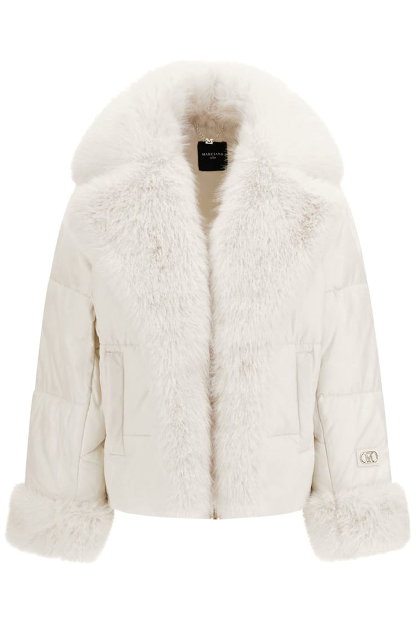 MARCIANO BY GUESS ZOE PUFFER JACKET PALE PEARL MULTI 3