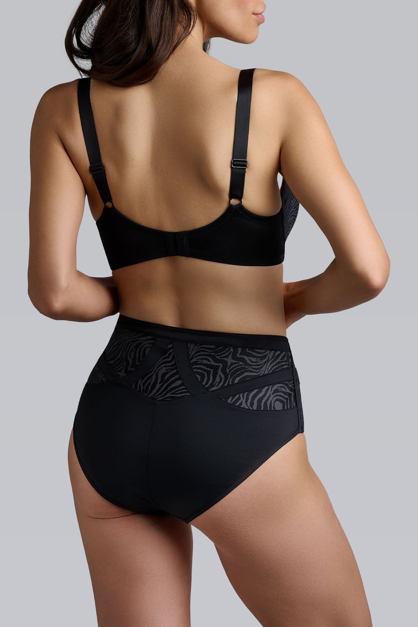 WING POWER BLACK AND GREY BALCONY BRA 2