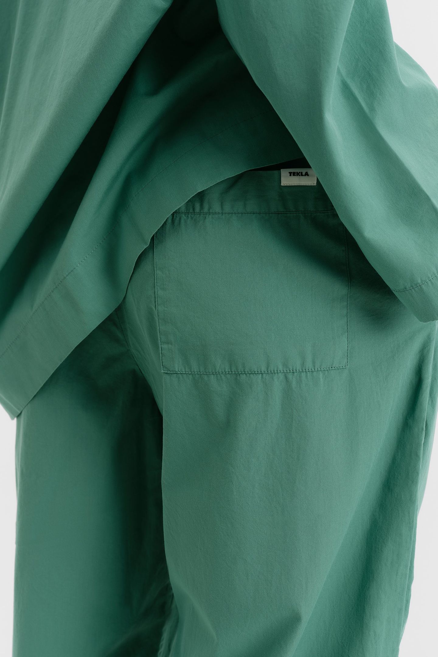 UNISEX POPLIN PYJAMAS PANTS VINTAGE GREEN 3