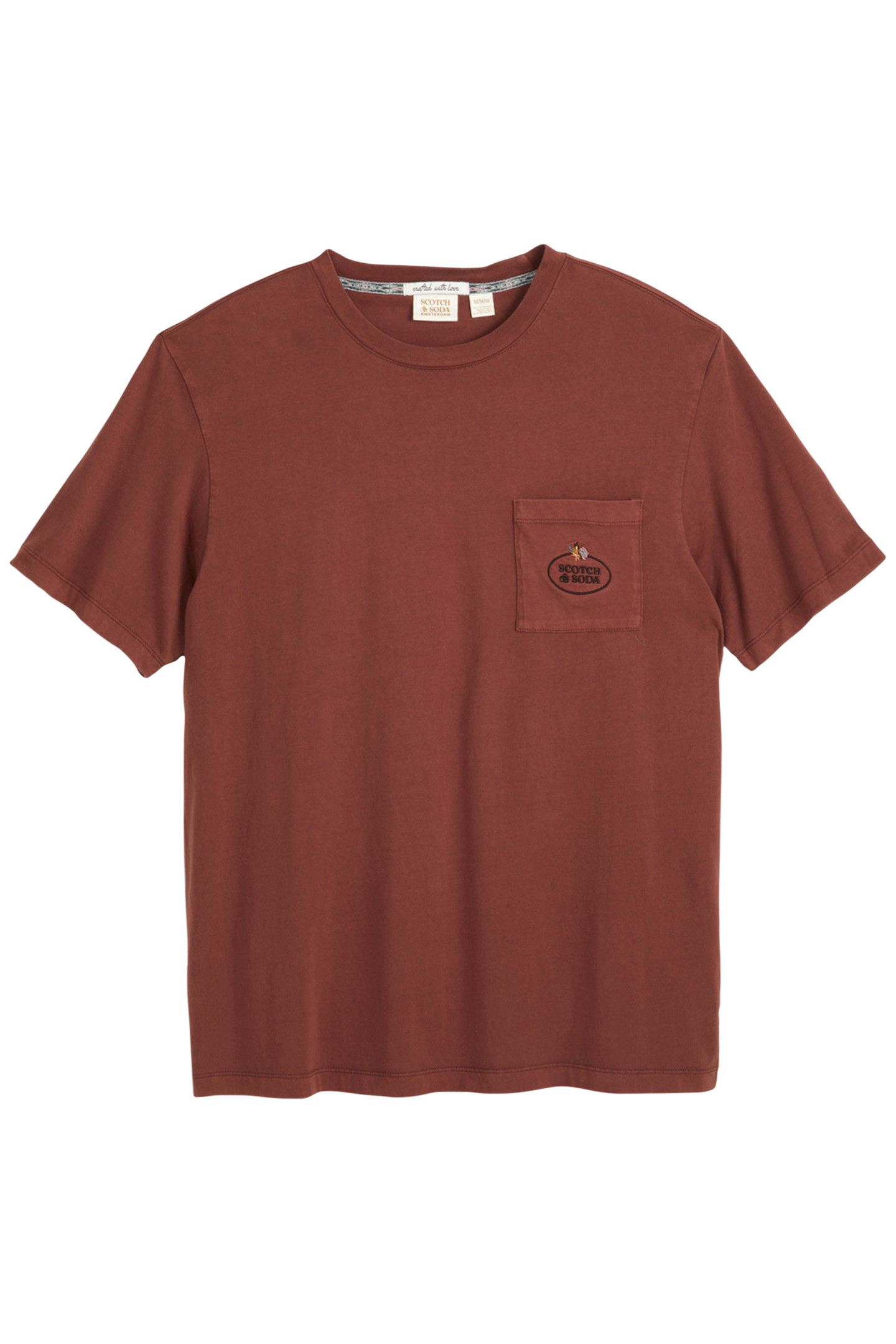 GARMENT DYED SS POCKET TEE RUM RAISIN 1