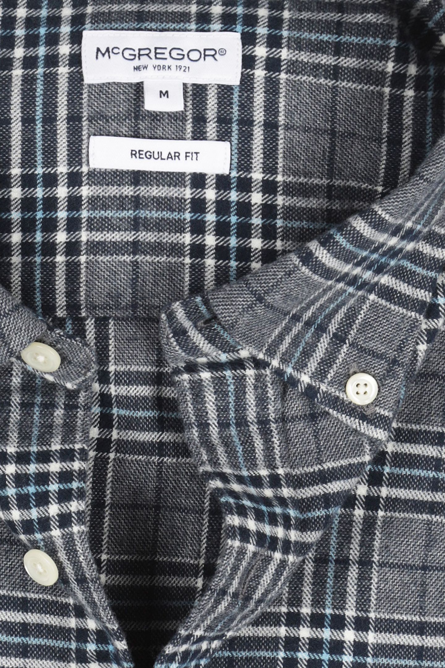 FLANNEL TWILL CHECK SHIRT NAVY 8