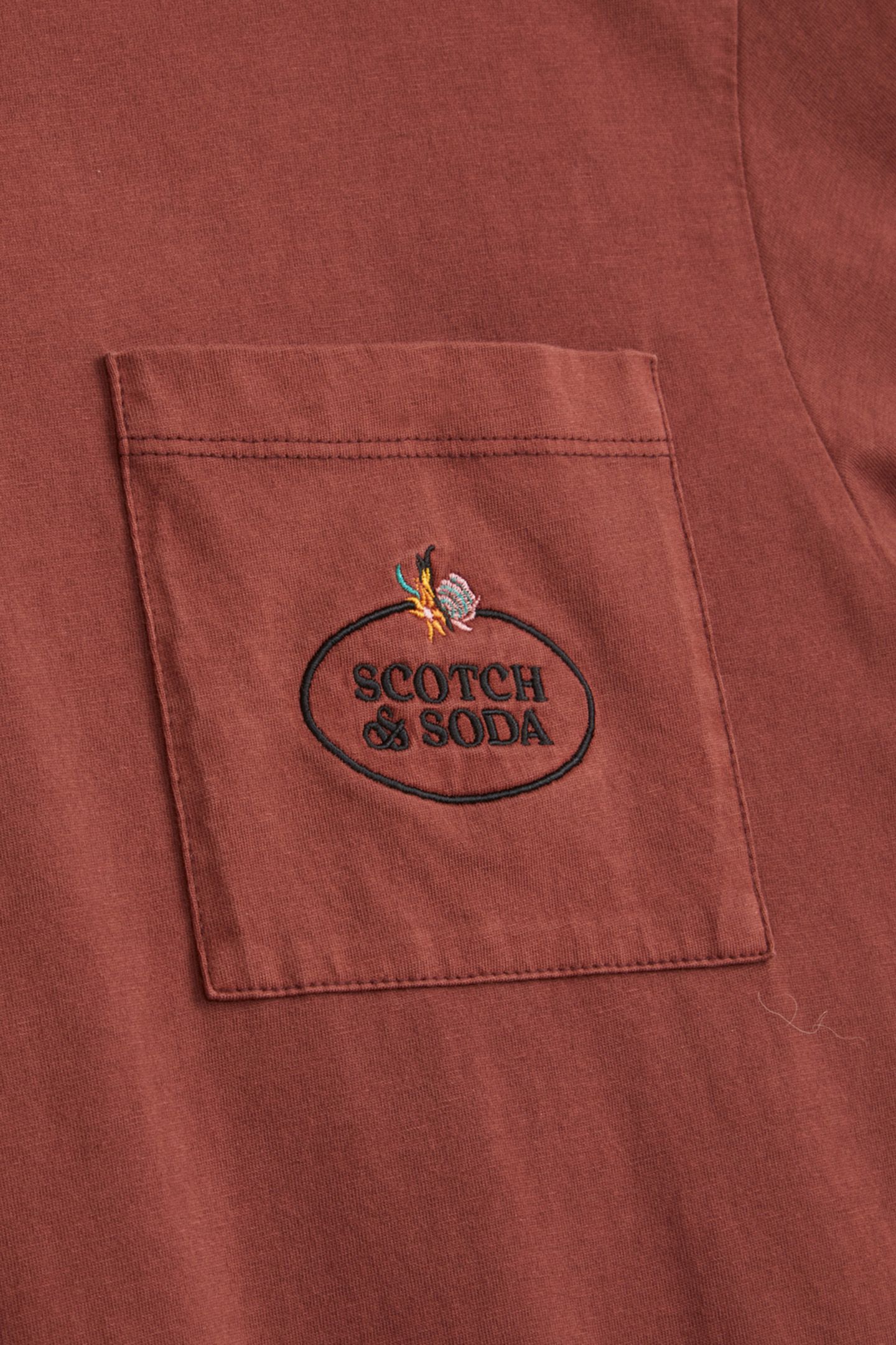 GARMENT DYED SS POCKET TEE RUM RAISIN 3