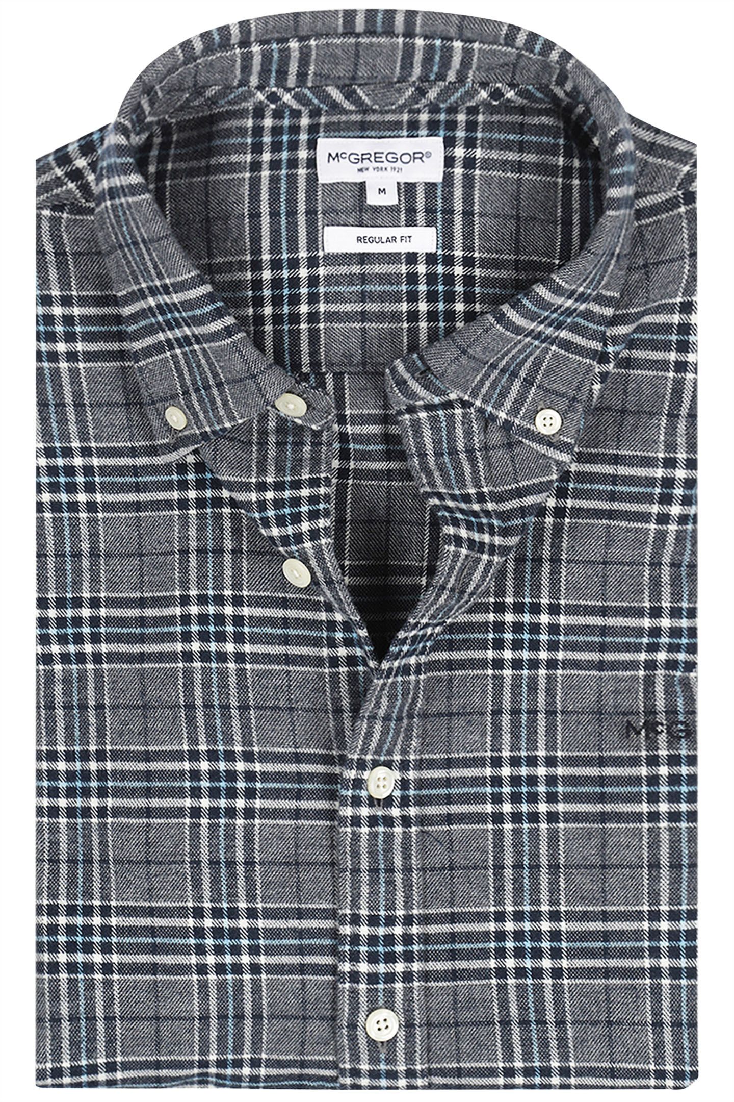 FLANNEL TWILL CHECK SHIRT NAVY 6