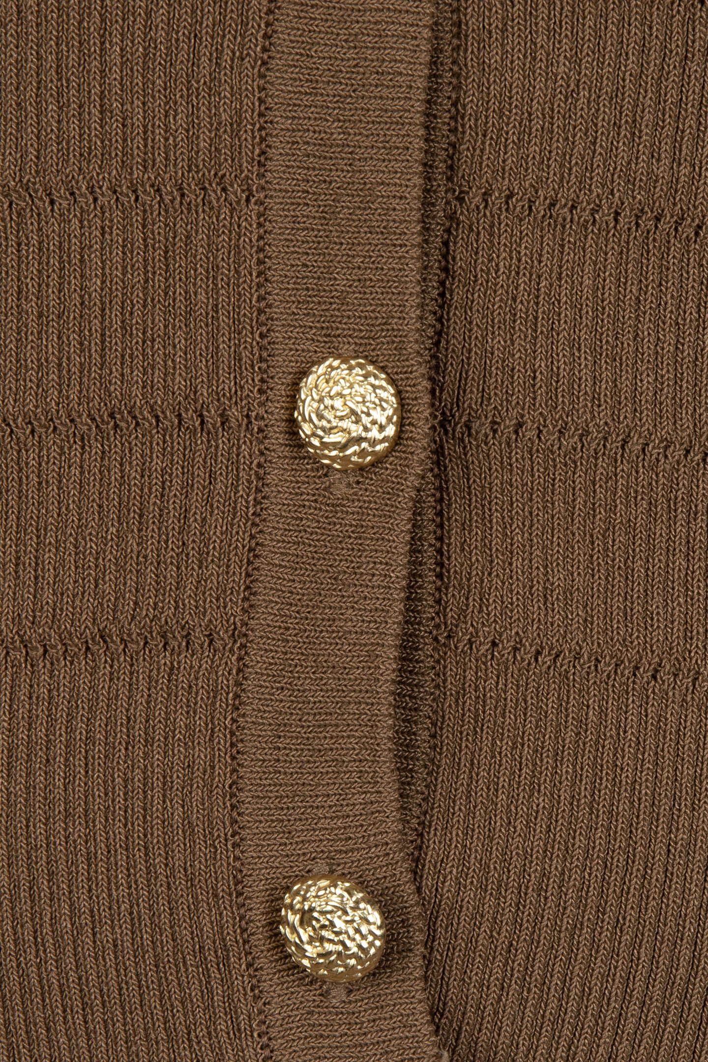 CARDIGAN SHORT FANCY KNIT ARMY GREEN 5