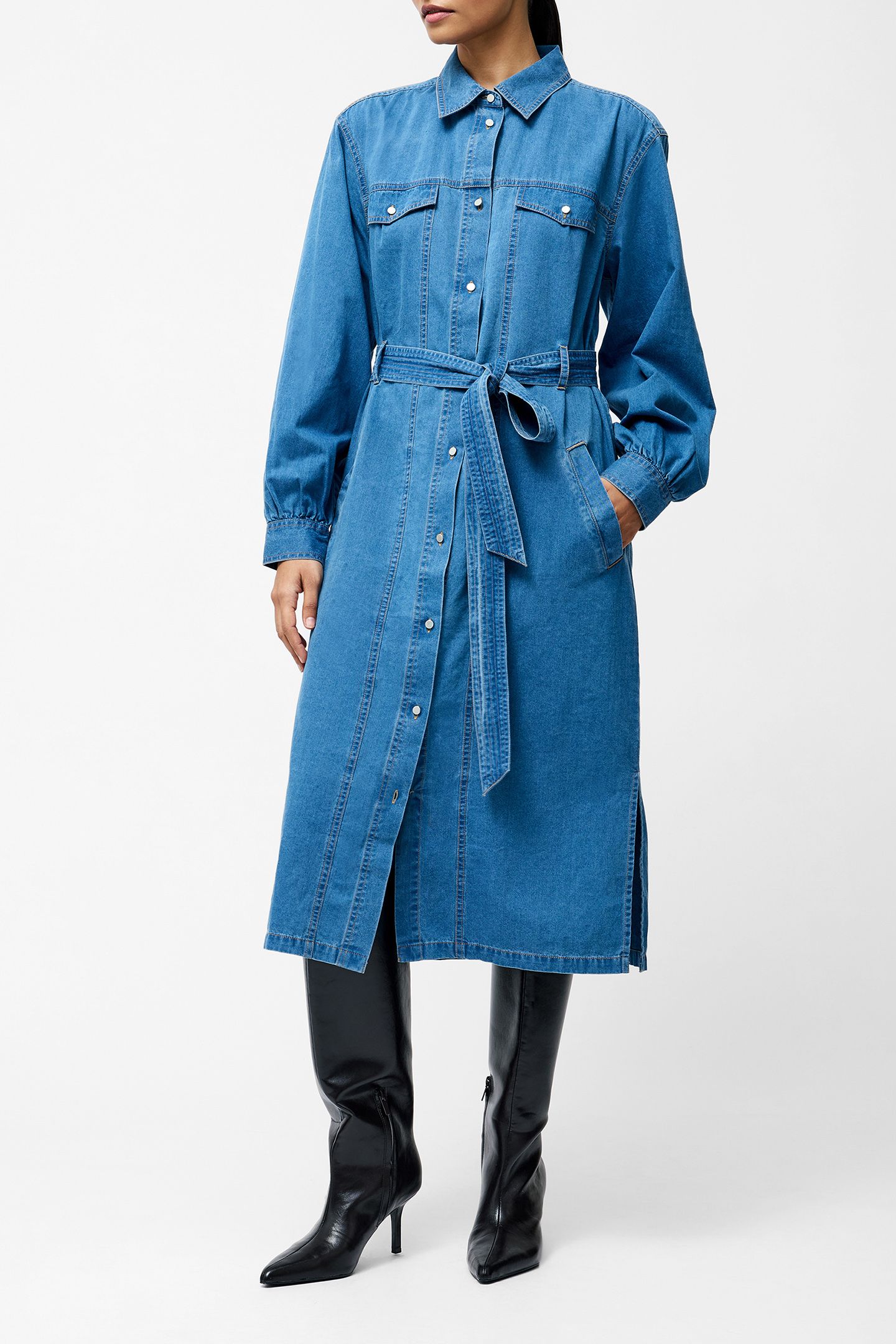 ZAVES CHAMBRAY DENIM DRESSS VINTAGE 3