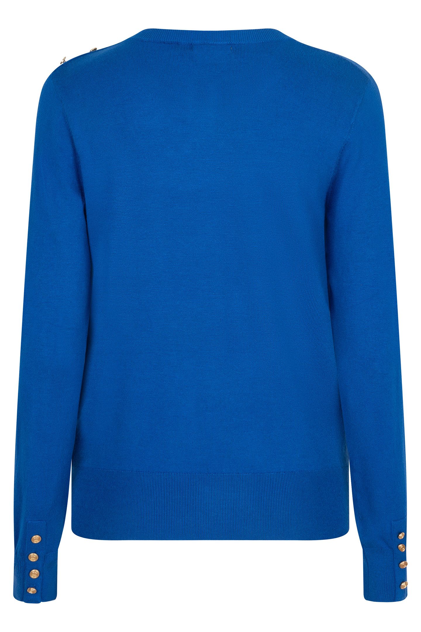 SWEATER GATHERING BUTTON DETAILS BASIC KNIT BRILLIANT BLUE 4