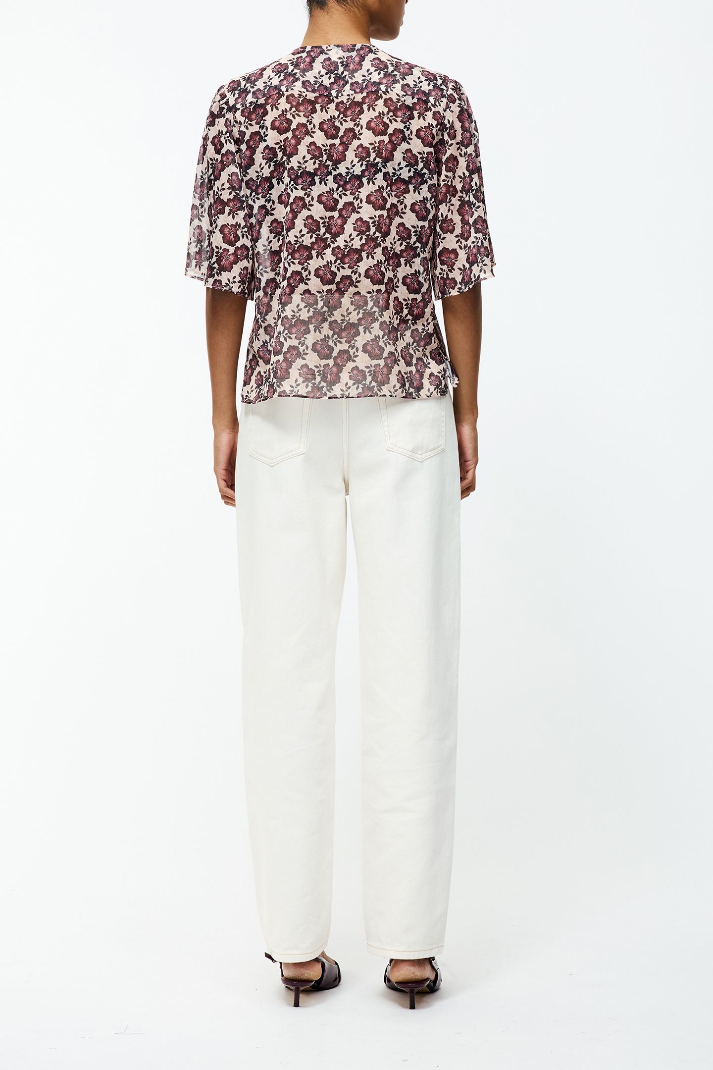 ELYSE HALLIE CRINKLE SS TOP BLUSH PINK FLORAL 4