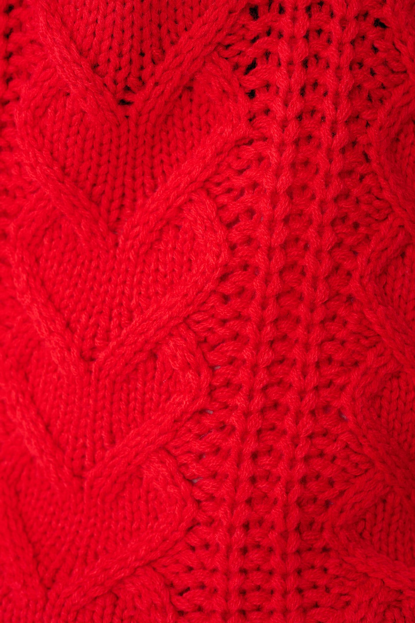 GIRLS SBCABLE BOW KNIT RED 7