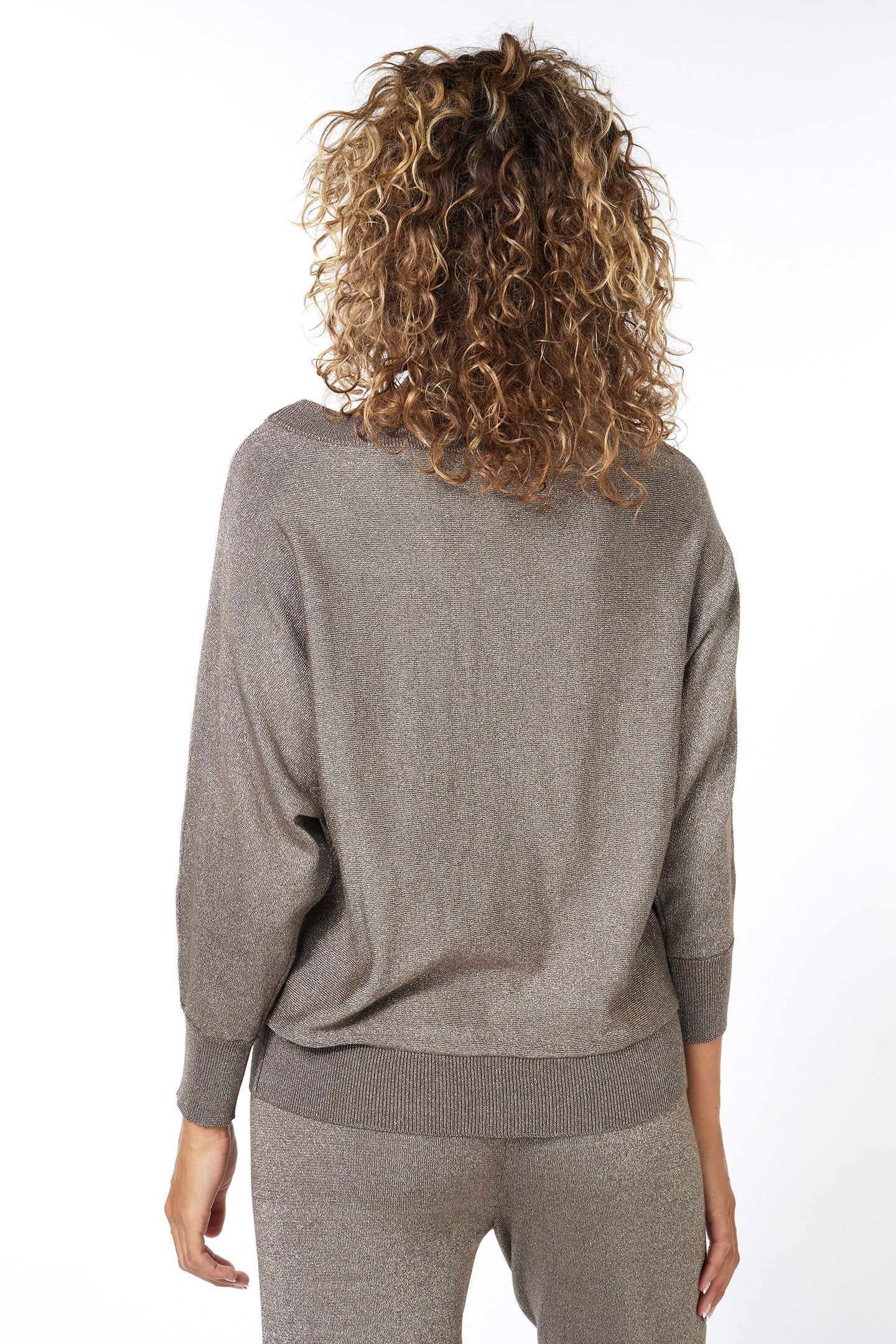 SWEATER BATWING LUREX ARMY GREEN 3