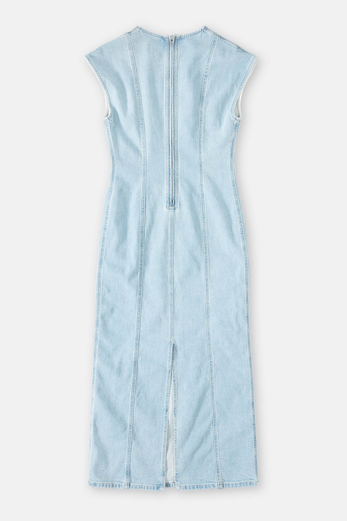 COLUMN DENIM DRESS LIGHT BLUE 4