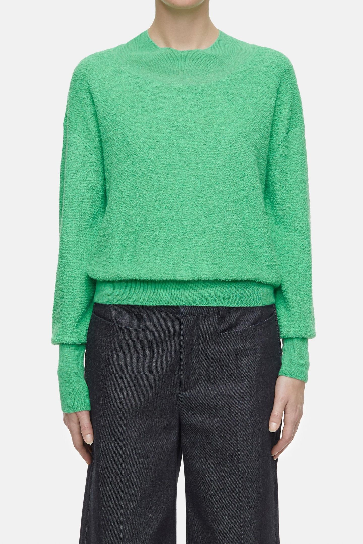 CROPPED MOCK NECK KNITS GREEN KICK 2
