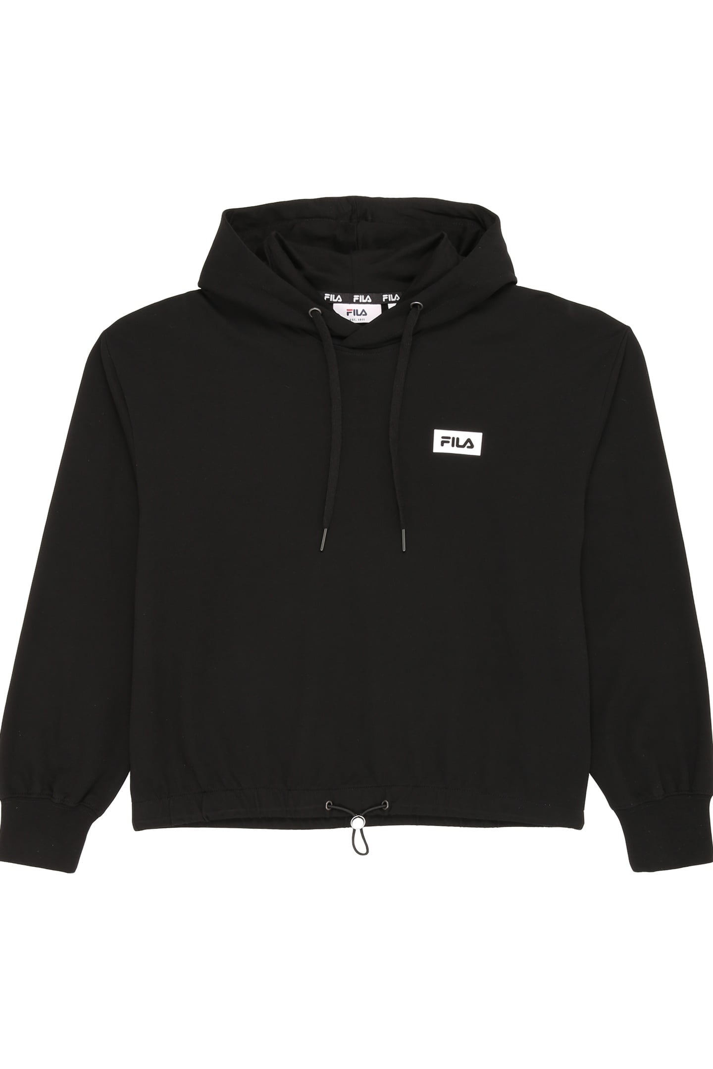 ZILONA CROPPED LOOSE HOODIE BLACK 1