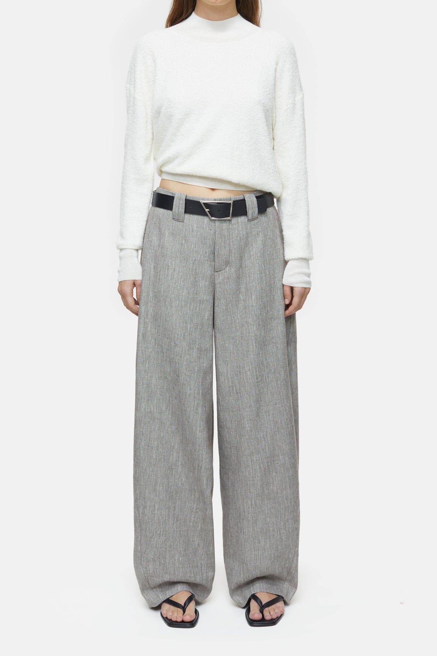 CROPPED MOCK NECK KNITS IVORY 1