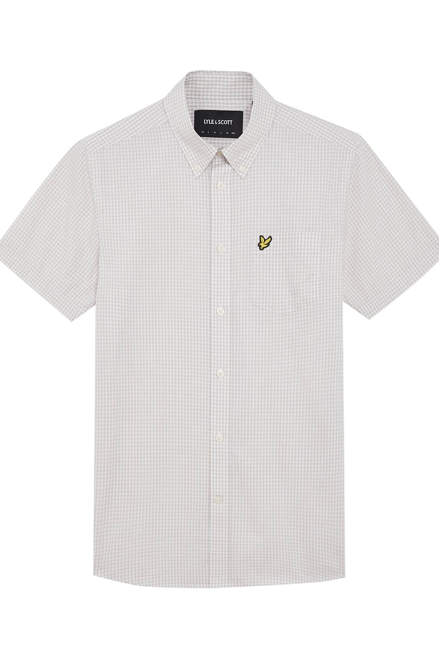 SHORT SLEEVE SLIM FIT GINGHAM SHIRT COVE/WHITE 4