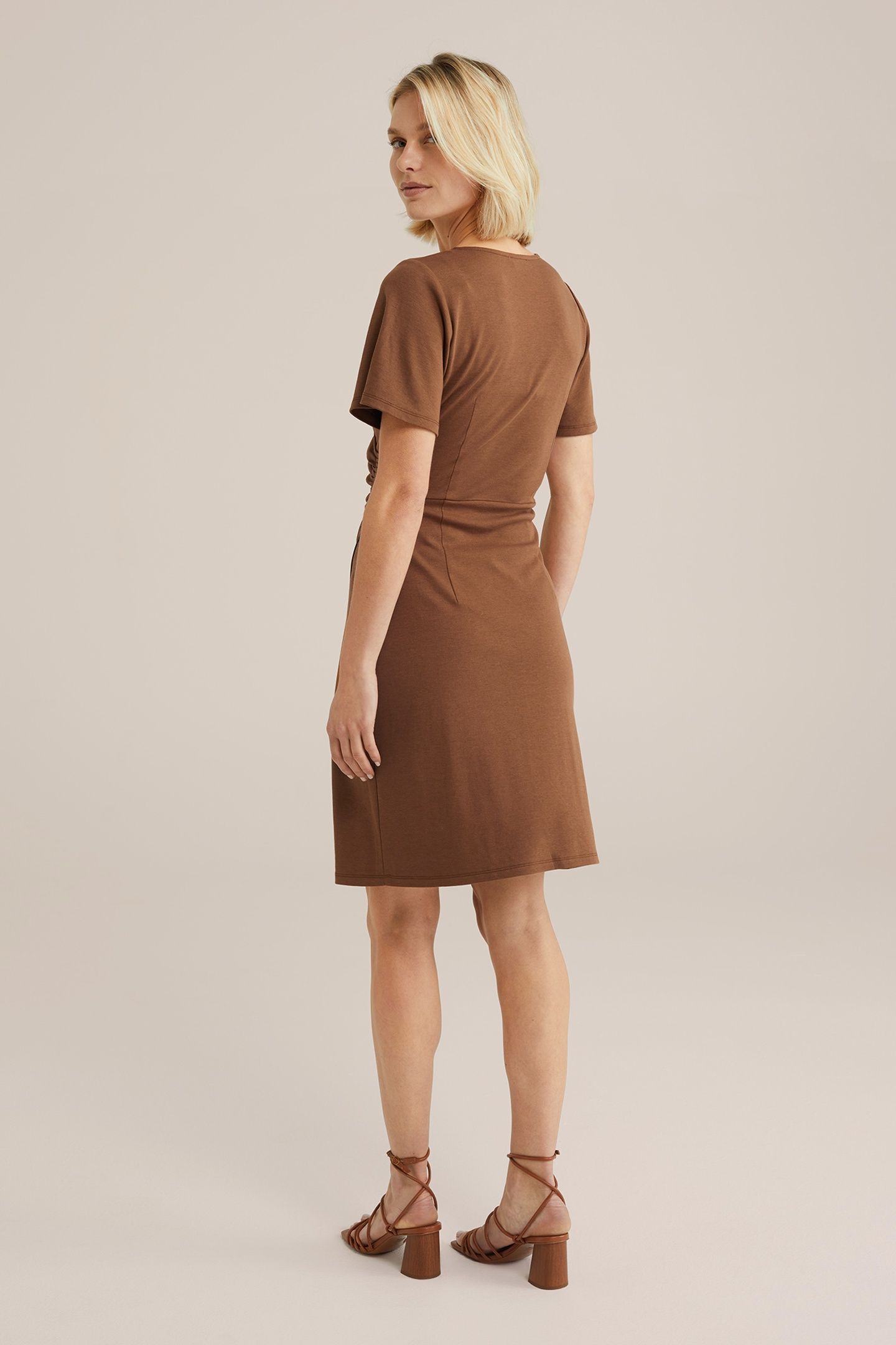 DRESS MID LENGTH BROWN 7