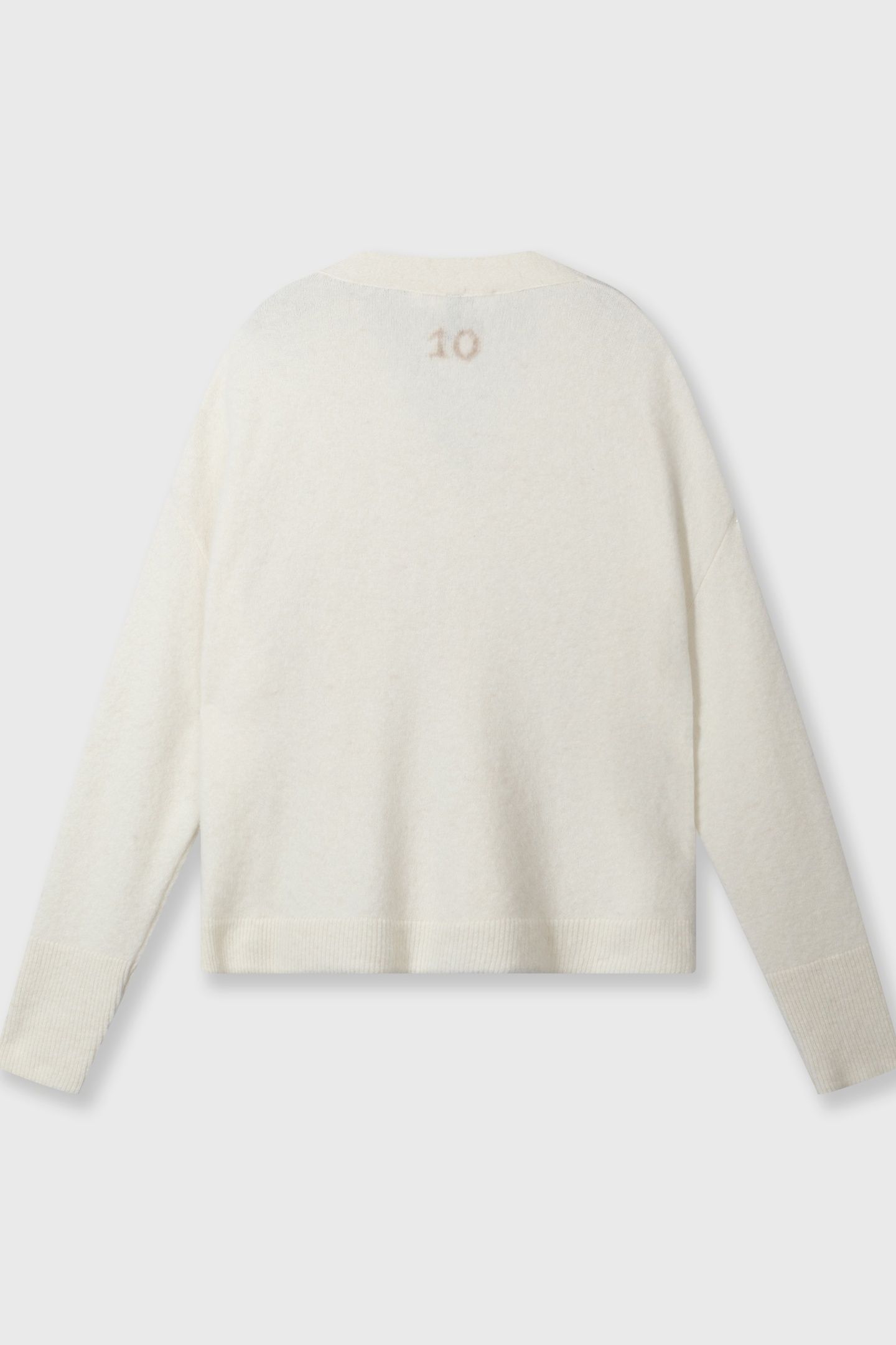 V-NECK KNIT SWEATER ECRU 5