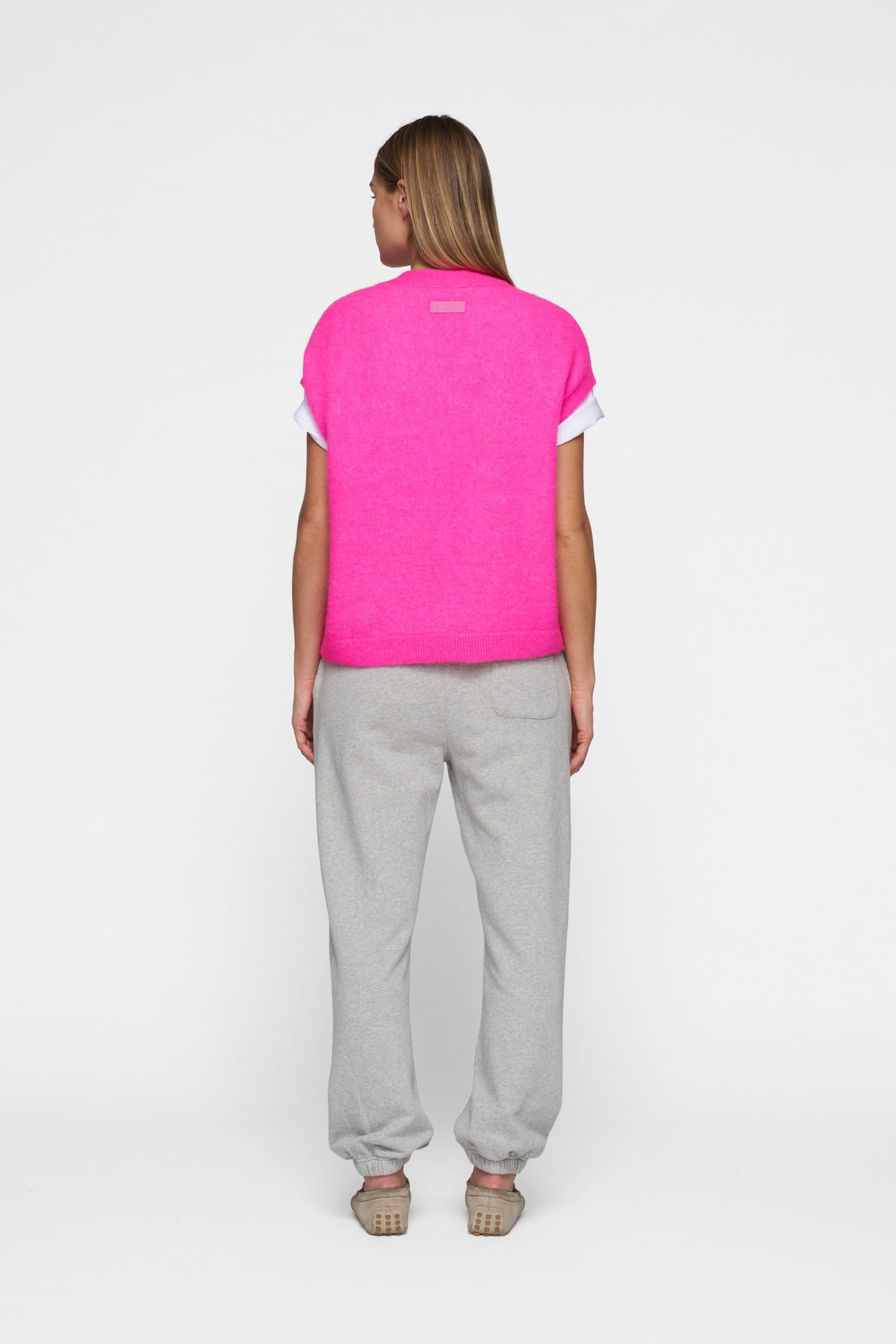 KNIT GILET NEON PINK 2