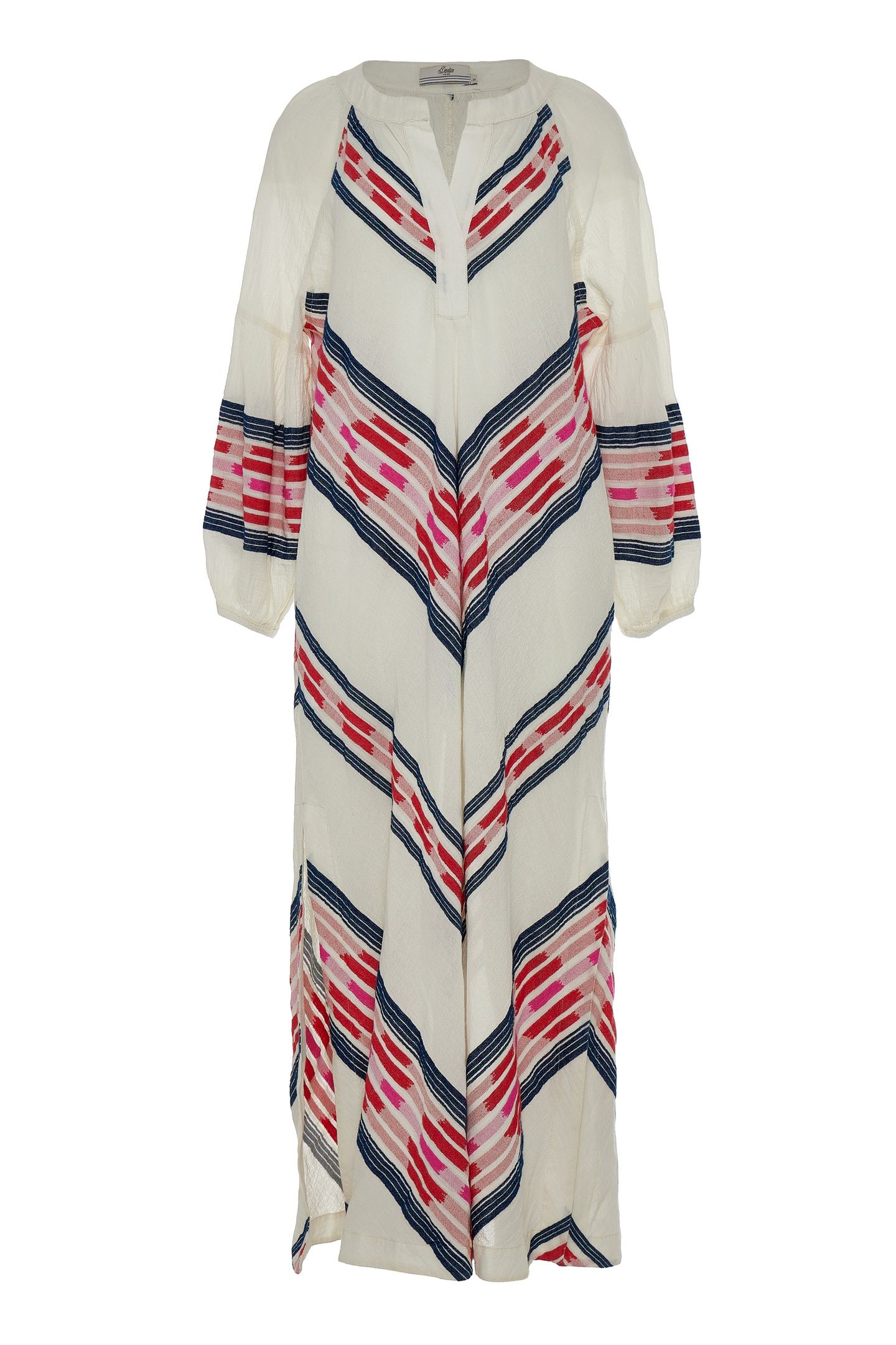 BELOVED LONG DRESS JACQUARD NAVY RED 5