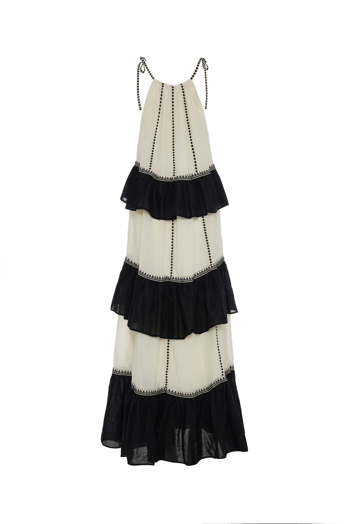 KLEIO LONG DRESS GAZE BLACK OFFWH 3
