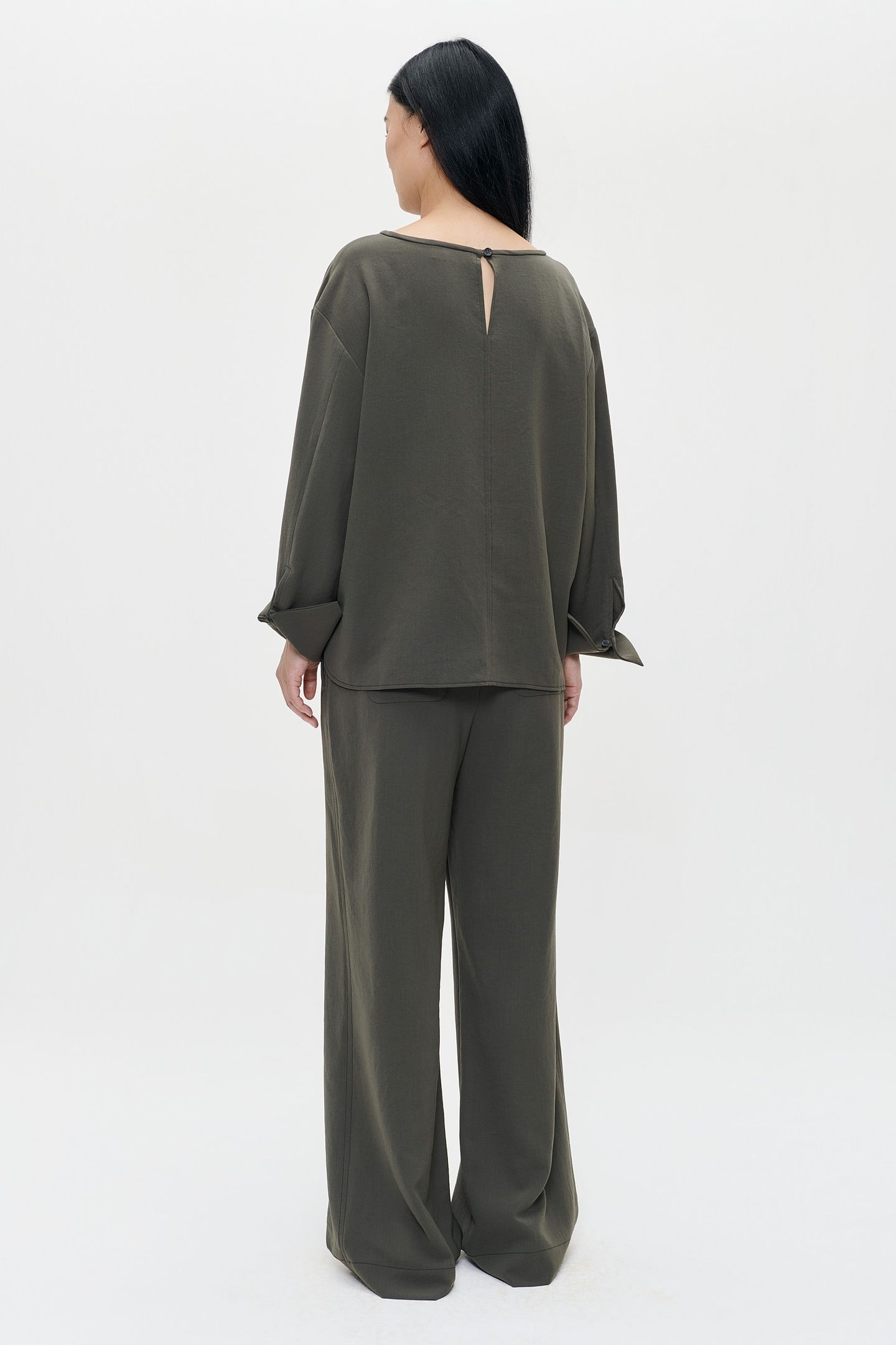 JAPANESE CREPE TOP GREEN KELP 3