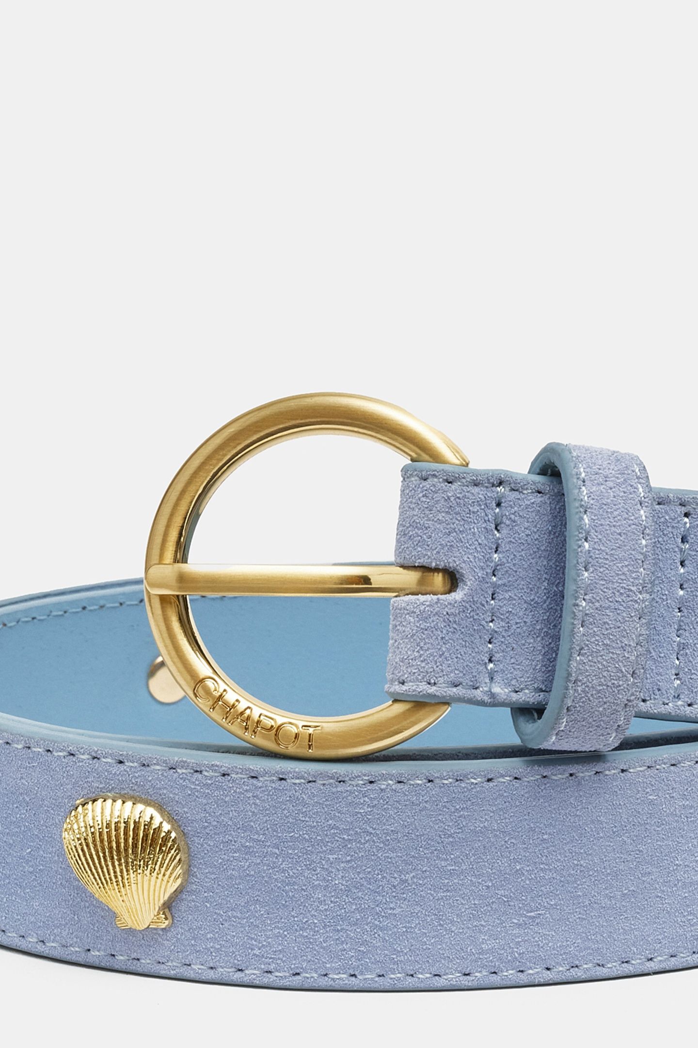 STUDDED SHELL BELT POOL BLUE 3