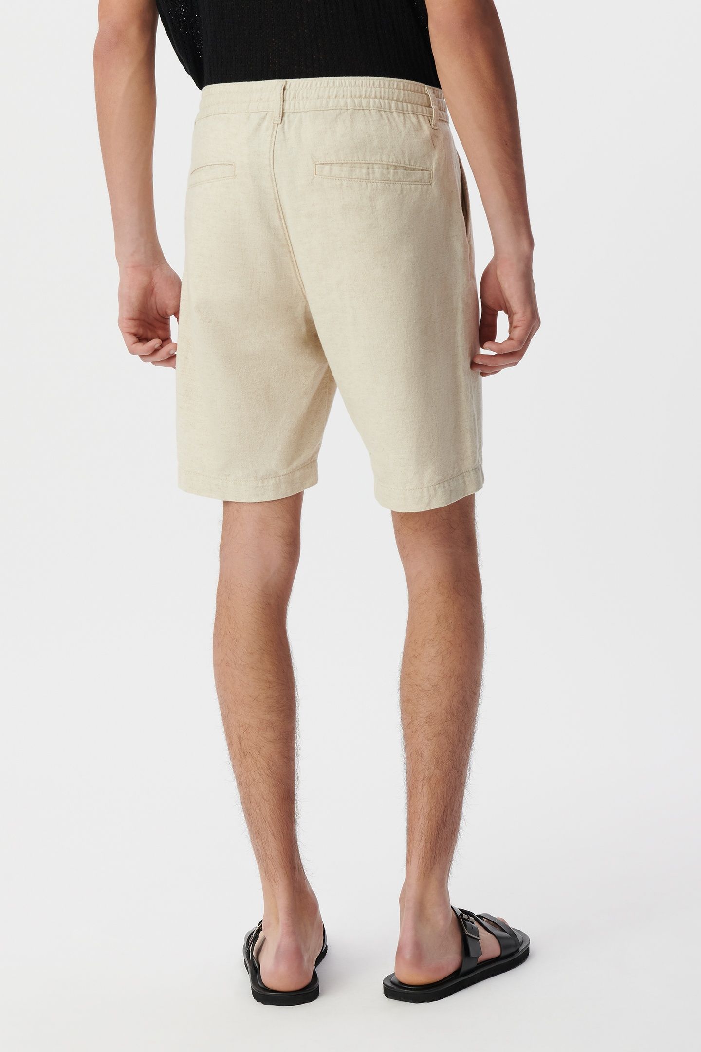BEIGE LINEN AND COTTON BERMUDAS 3