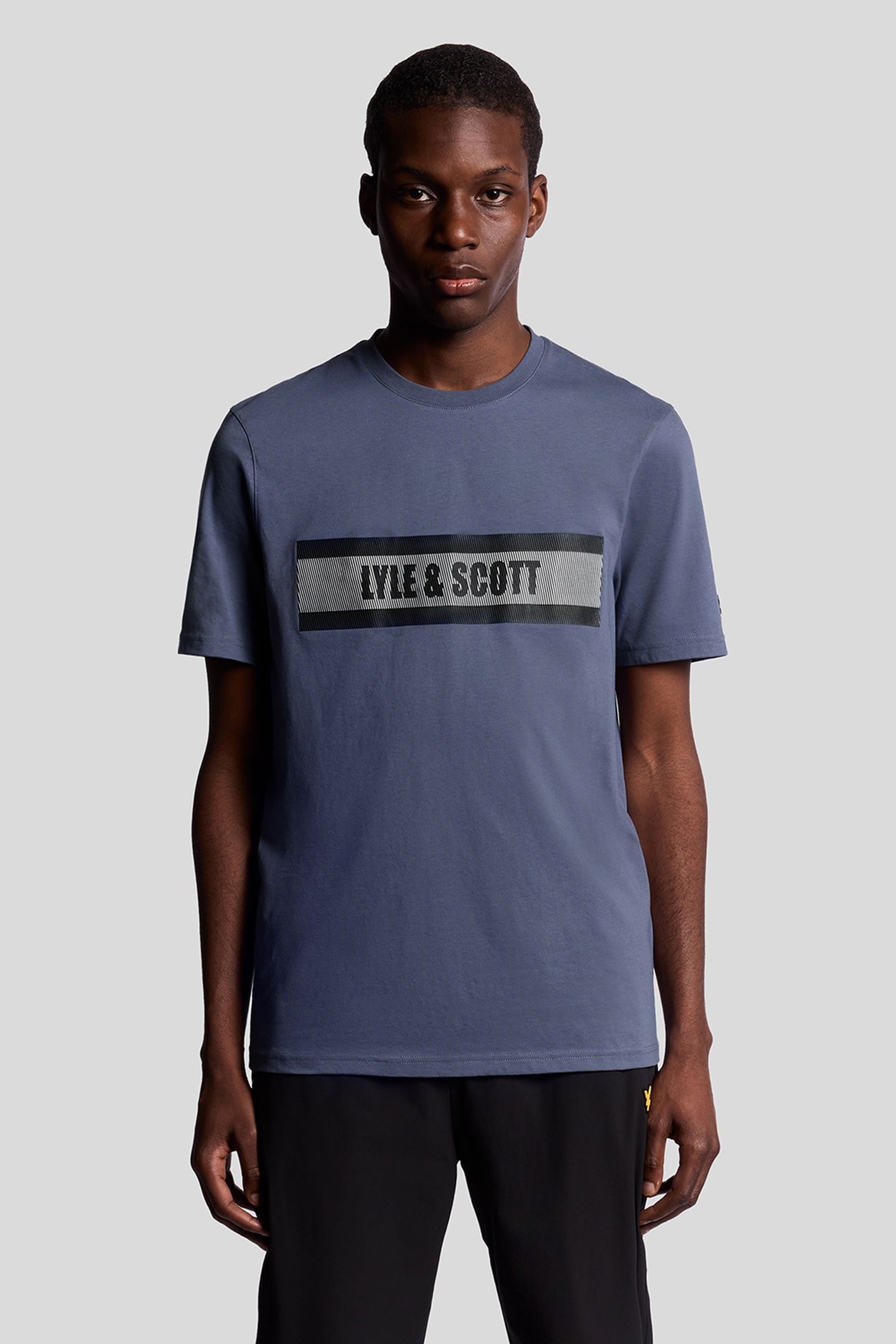 STRIPE LOGO GRAPHIC T-SHIRT STEEL INDIGO 2