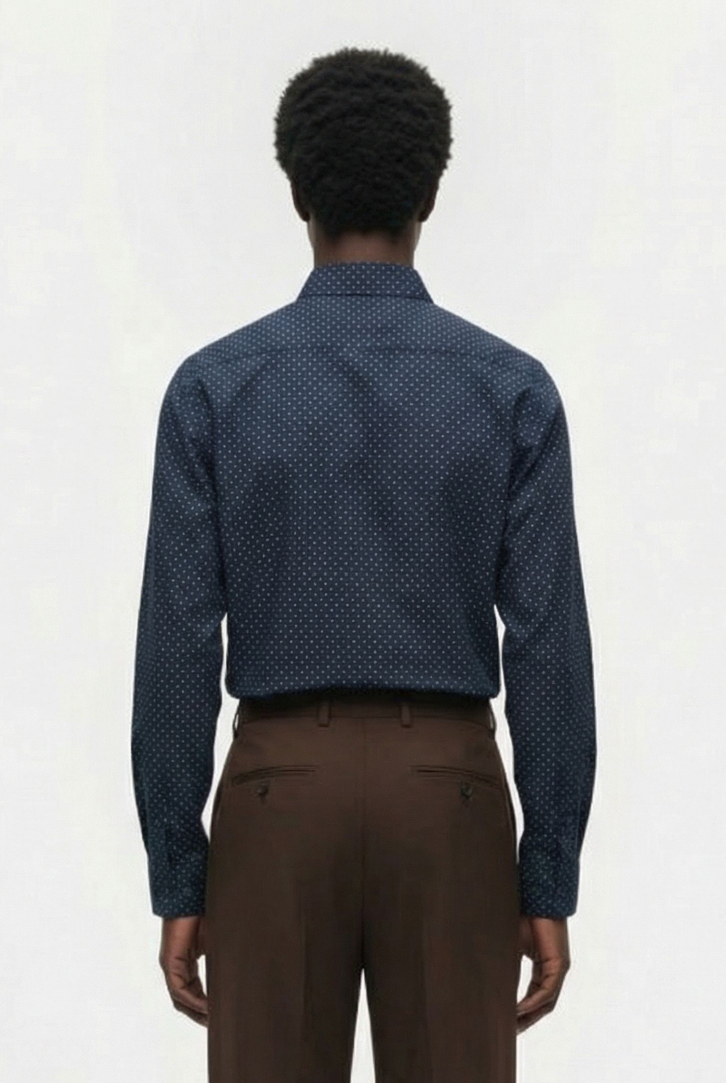 SQUARE DOT CUT LONG SLEEVE SHIRT MARINE 2