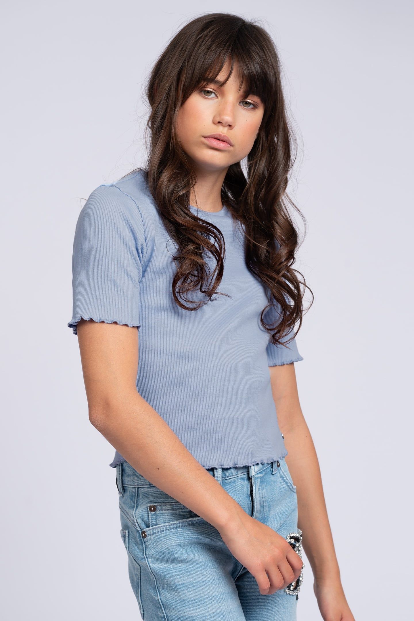 SYLVIA RIB TOP MAYA BLUE 1