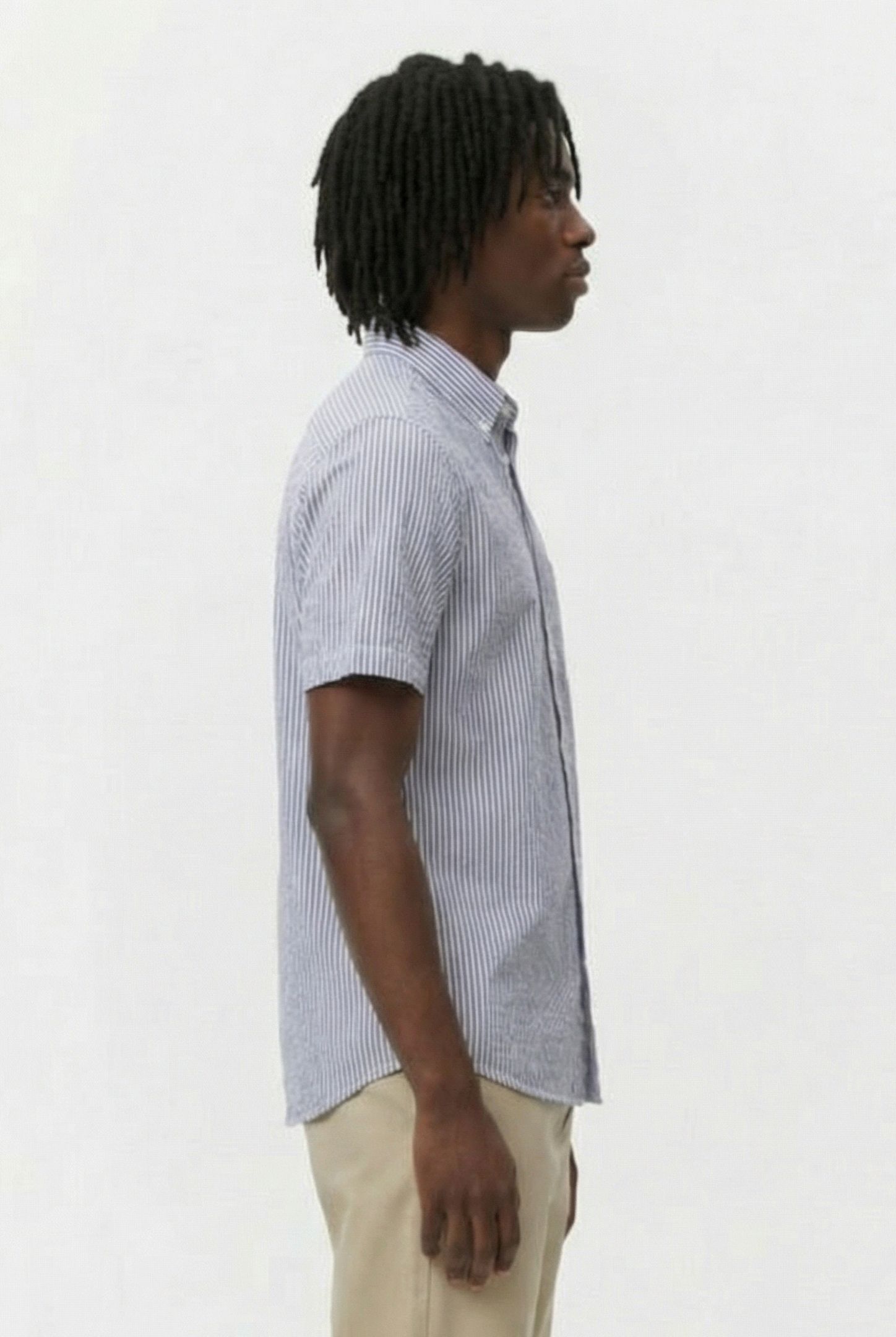 SEERSUCKER POCKET STRIPE SHORT SLEEVE SHIRT MARINE 3
