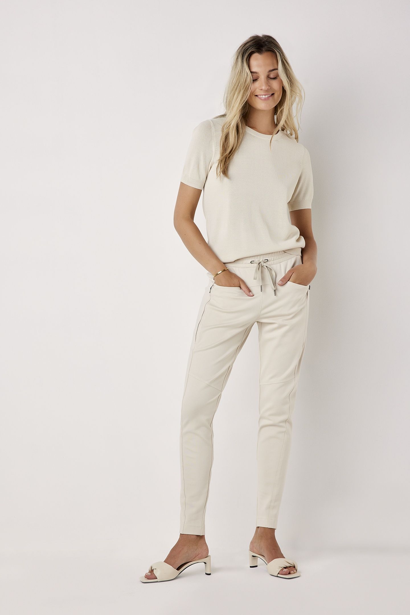 TROUSERS SPORTY PUNTO MILANO (4S1915) IVORY 1