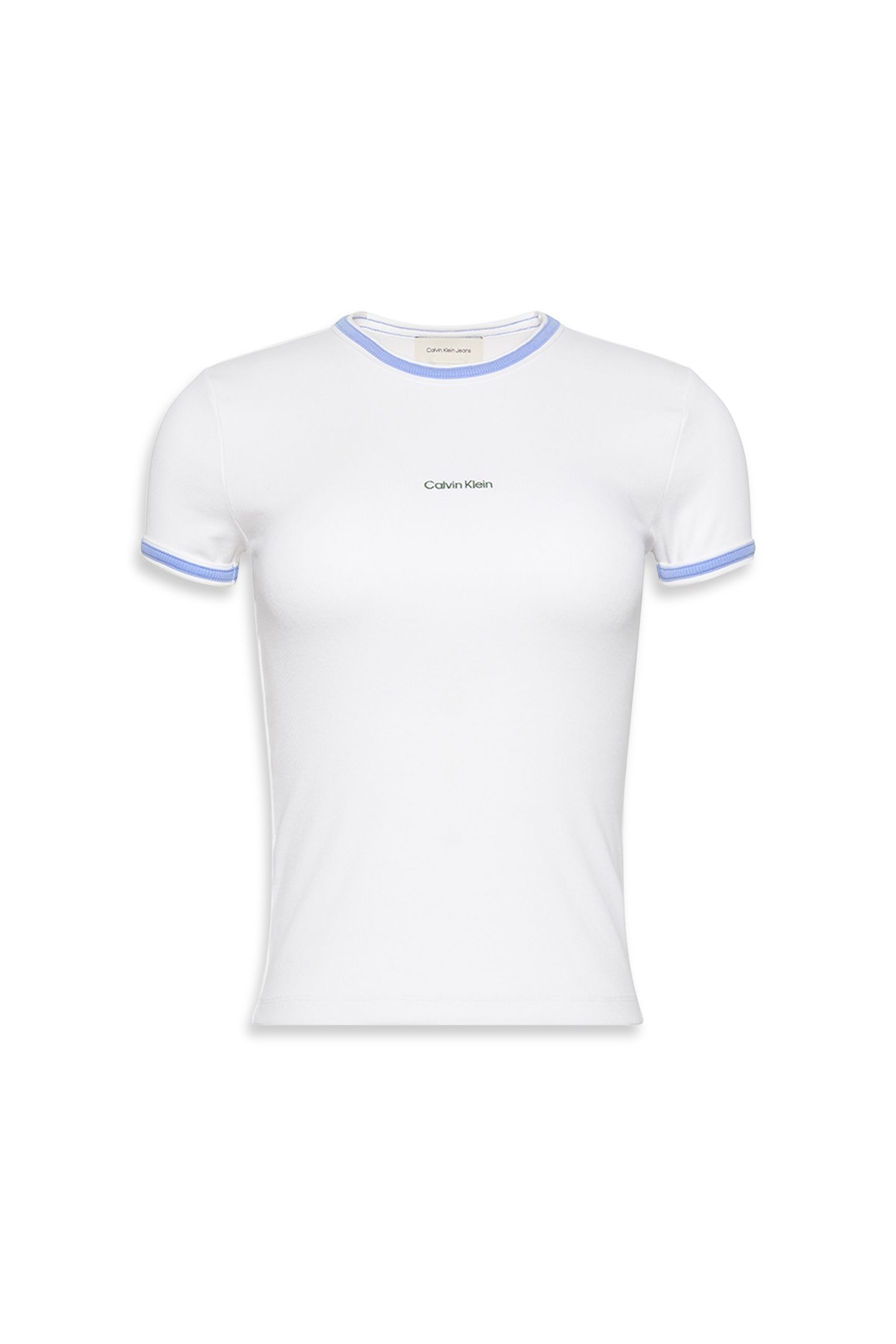 SS COLOR BLOCK COTTON TEE BRILLIANT WHITE 1