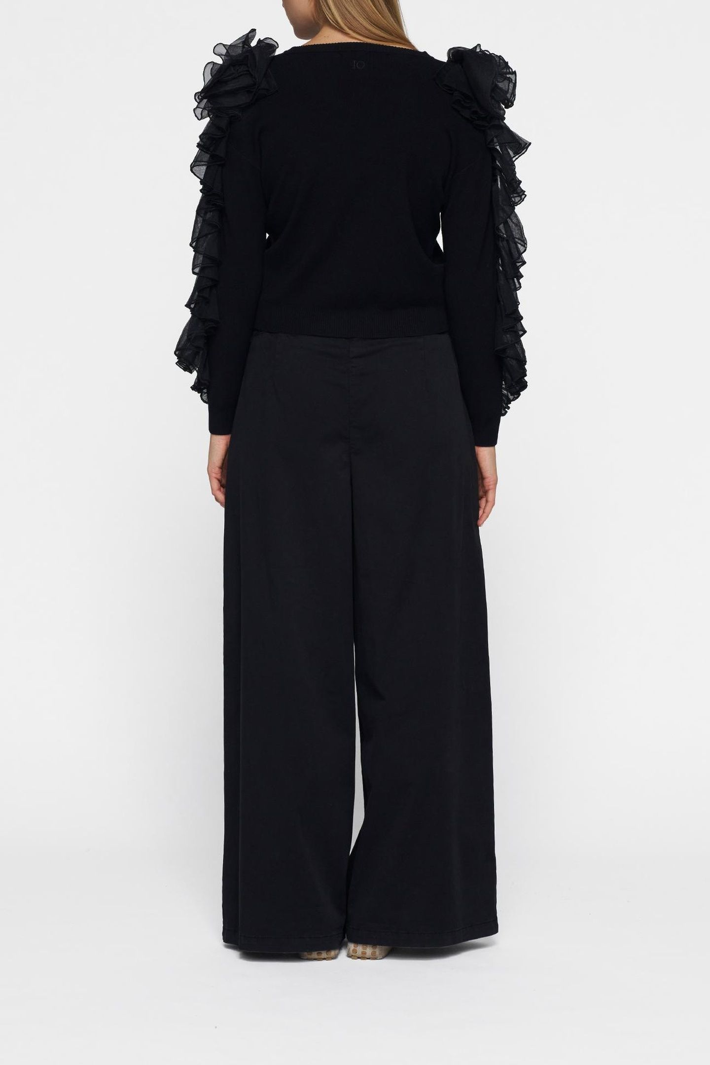 WIDE LEG PANTS TWILL BLACK 3