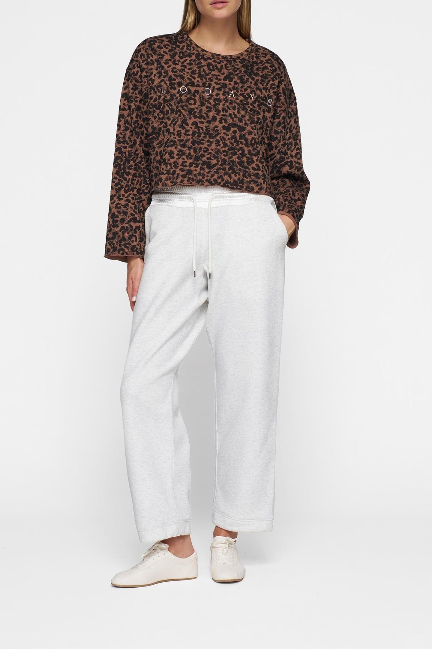 CROPPED SWEATER LEOPARD DARK FUDGE 1