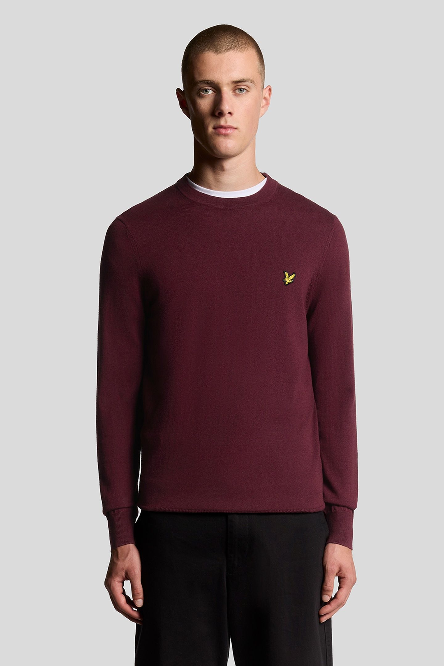 COTTON MERINO CREW NECK JUMPER PORT 2