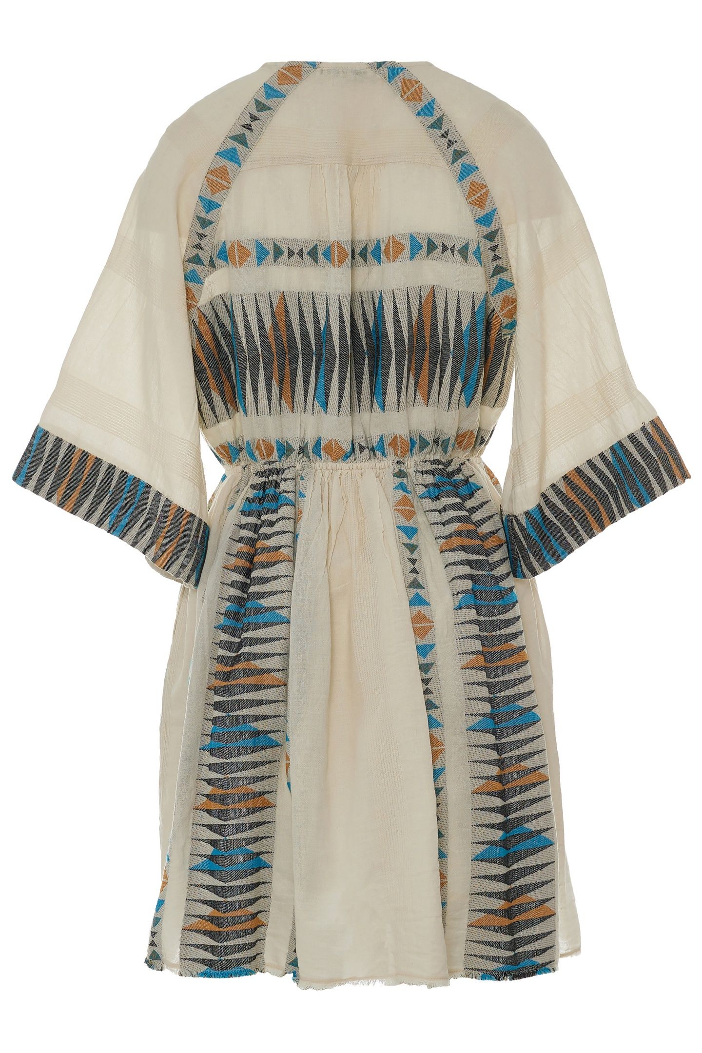 PANDORA SHORT DRESS JACQUARD BLUE CAMEL 3