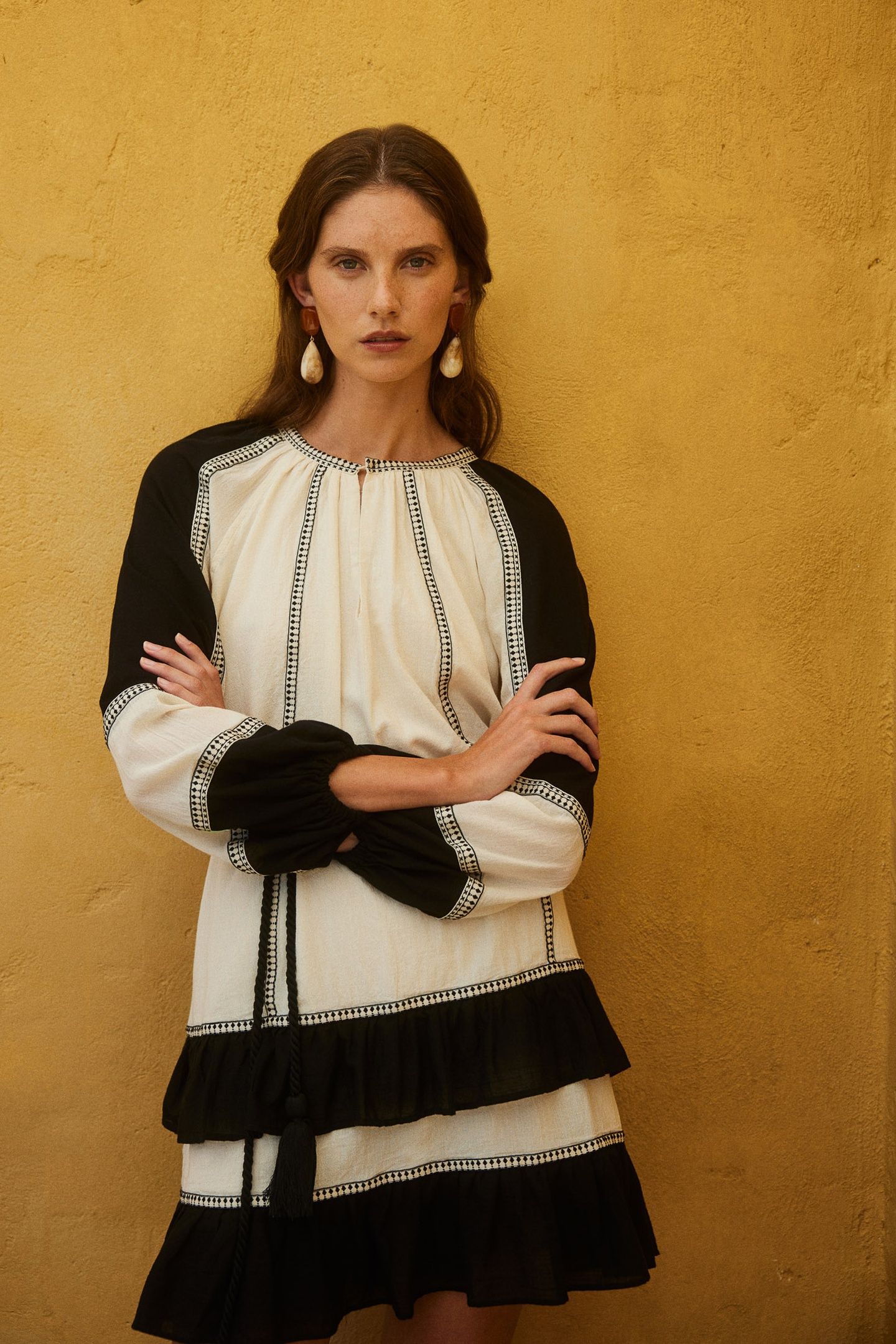 EMPHASIS SHORT DRESS GAZE WITH BELT OFFWHITE 2