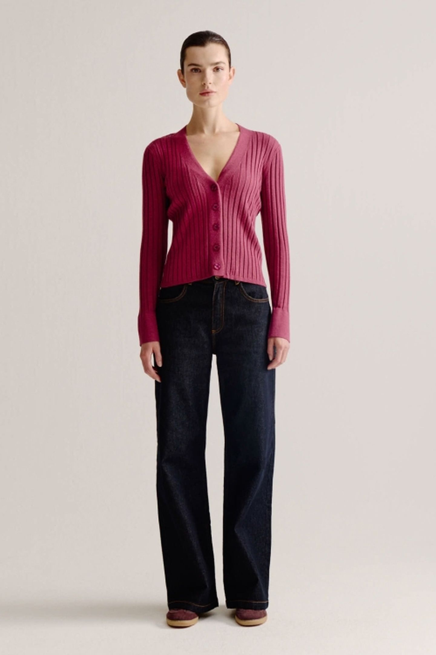 LIEVE CARDIGAN BORDEAUX 1