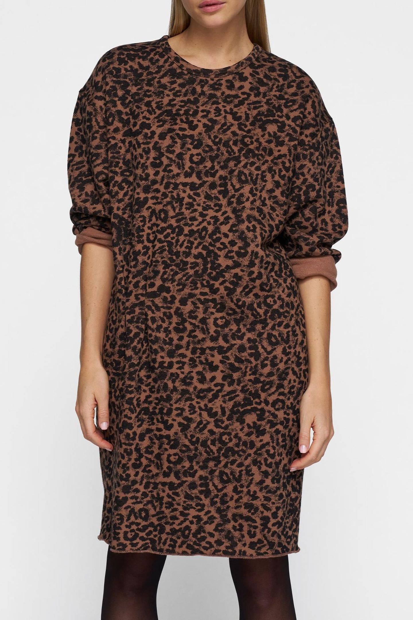 STATEMENT DRESS LEOPARD DARK FUDGE 2