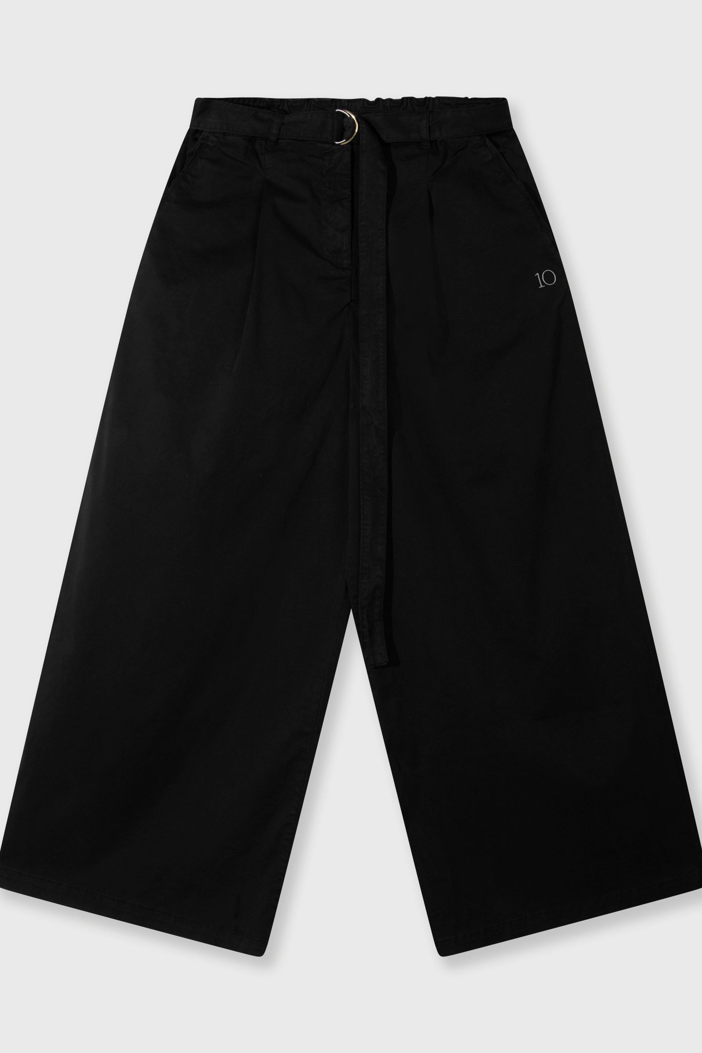 WIDE LEG PANTS TWILL BLACK 4