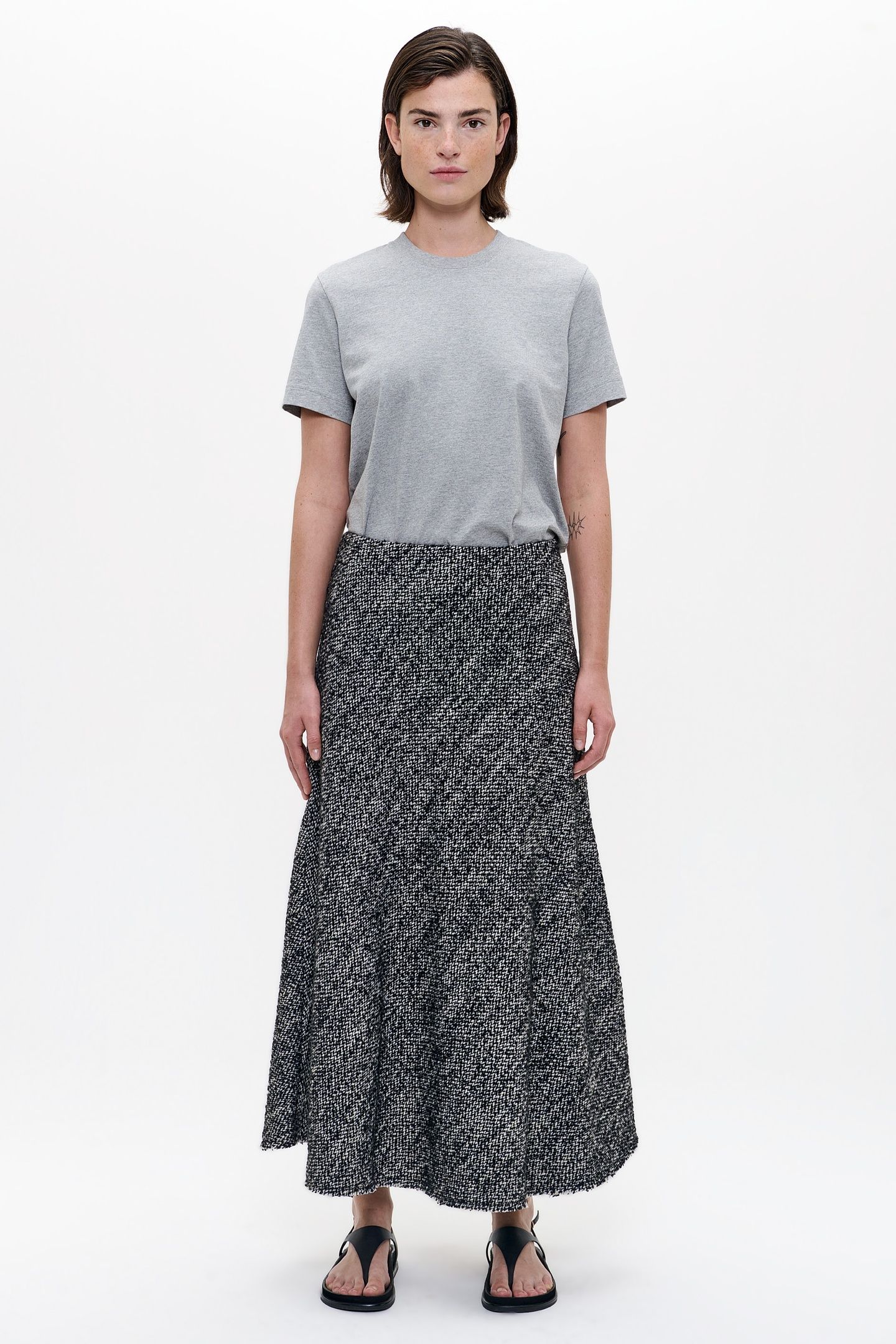 TWEED SKIRT BLACK 2