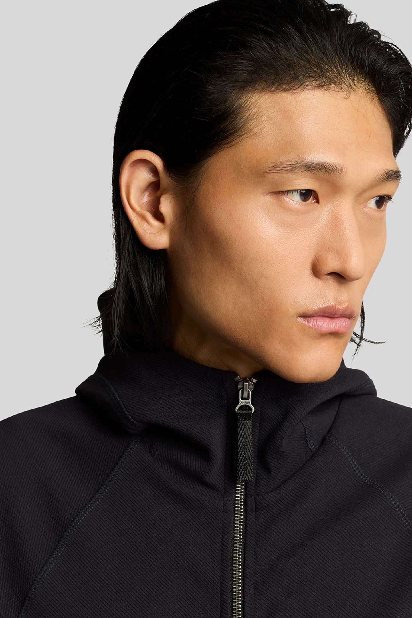 DIAGONAL INTERLOCK HOODED ZIP THROUGH LACQUER 4