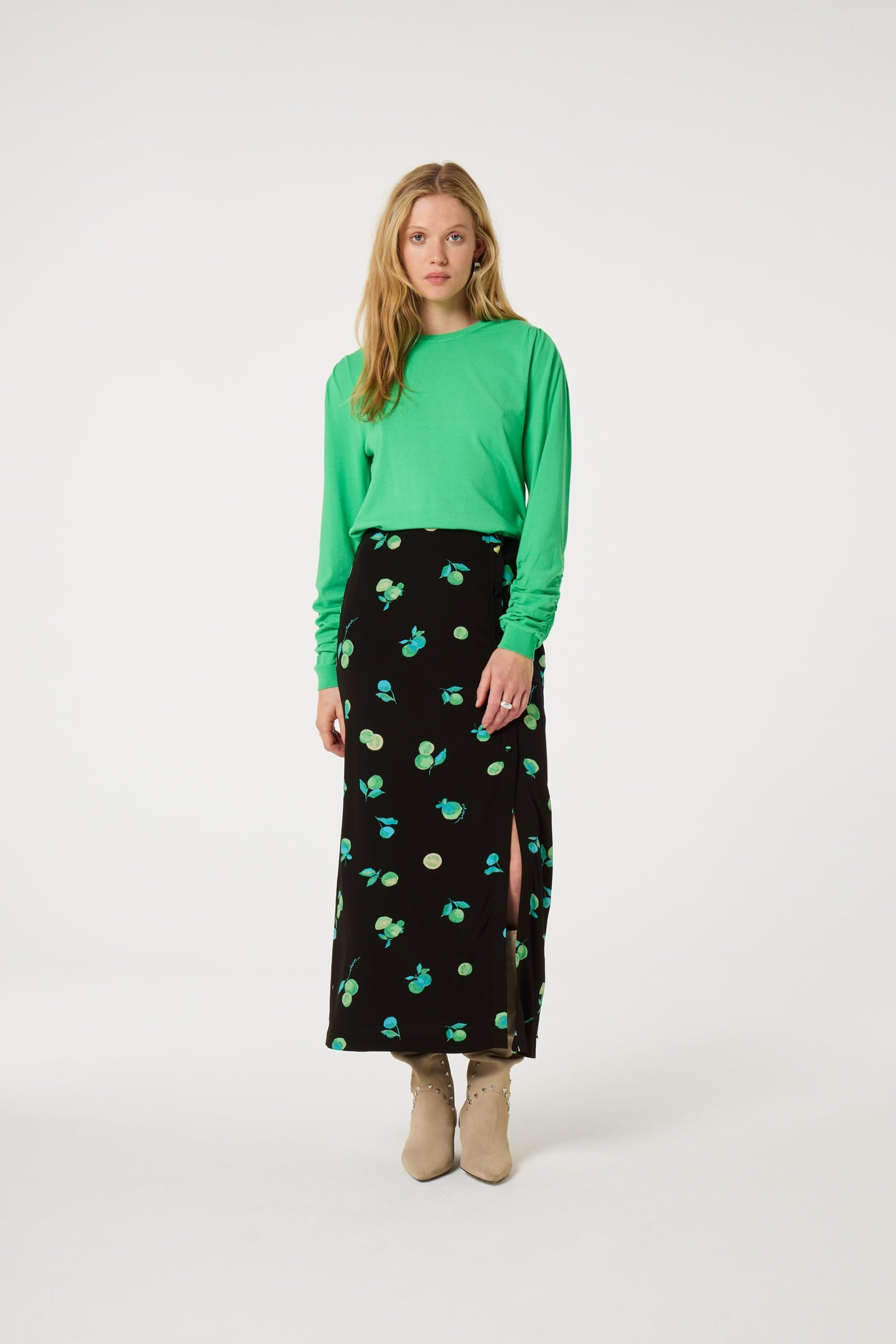 MOLLY SCRUNCH PULLOVER GREEN APPLE 1