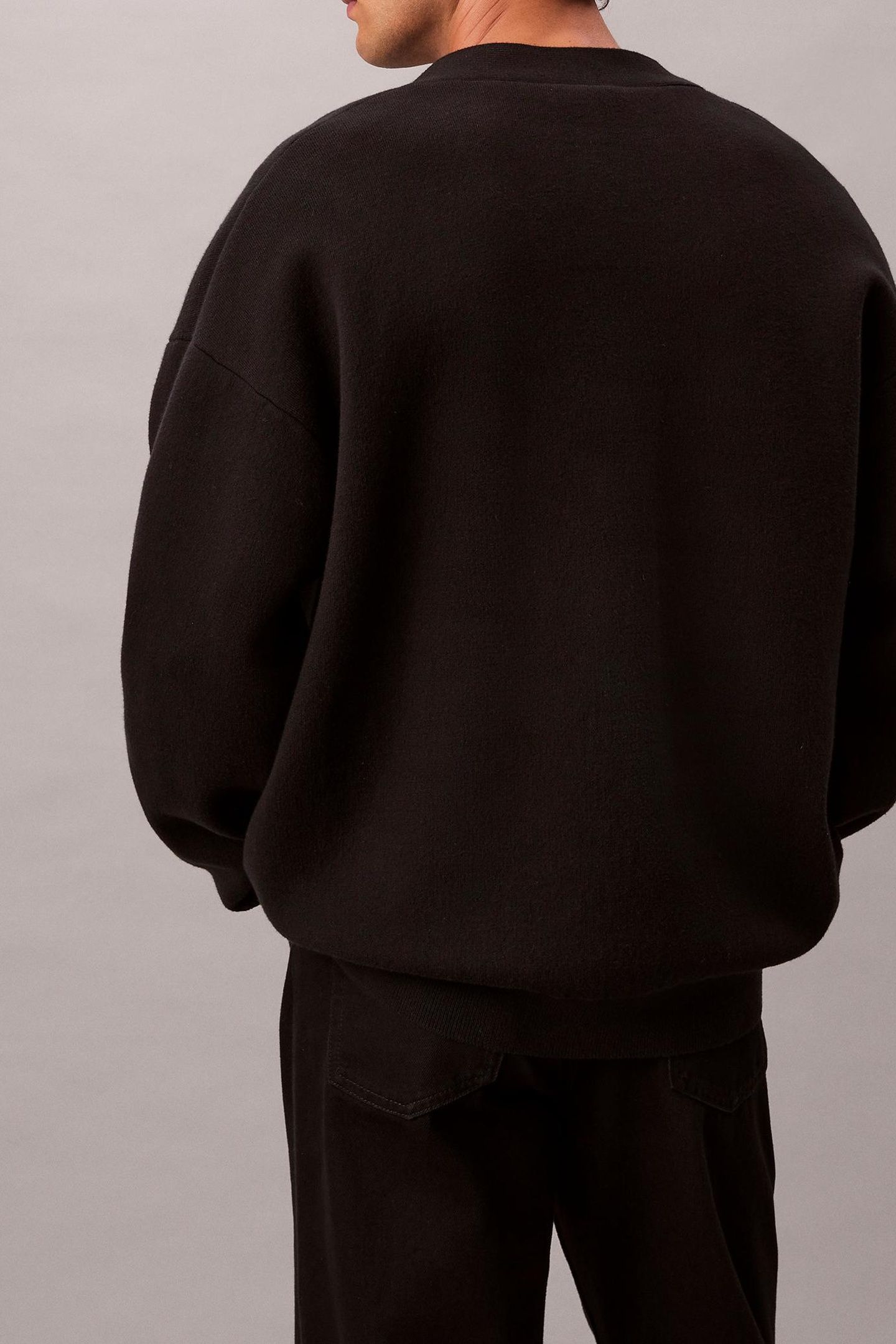 LS COTTON CASHMERE 3D CARDIGAN BLACK 4