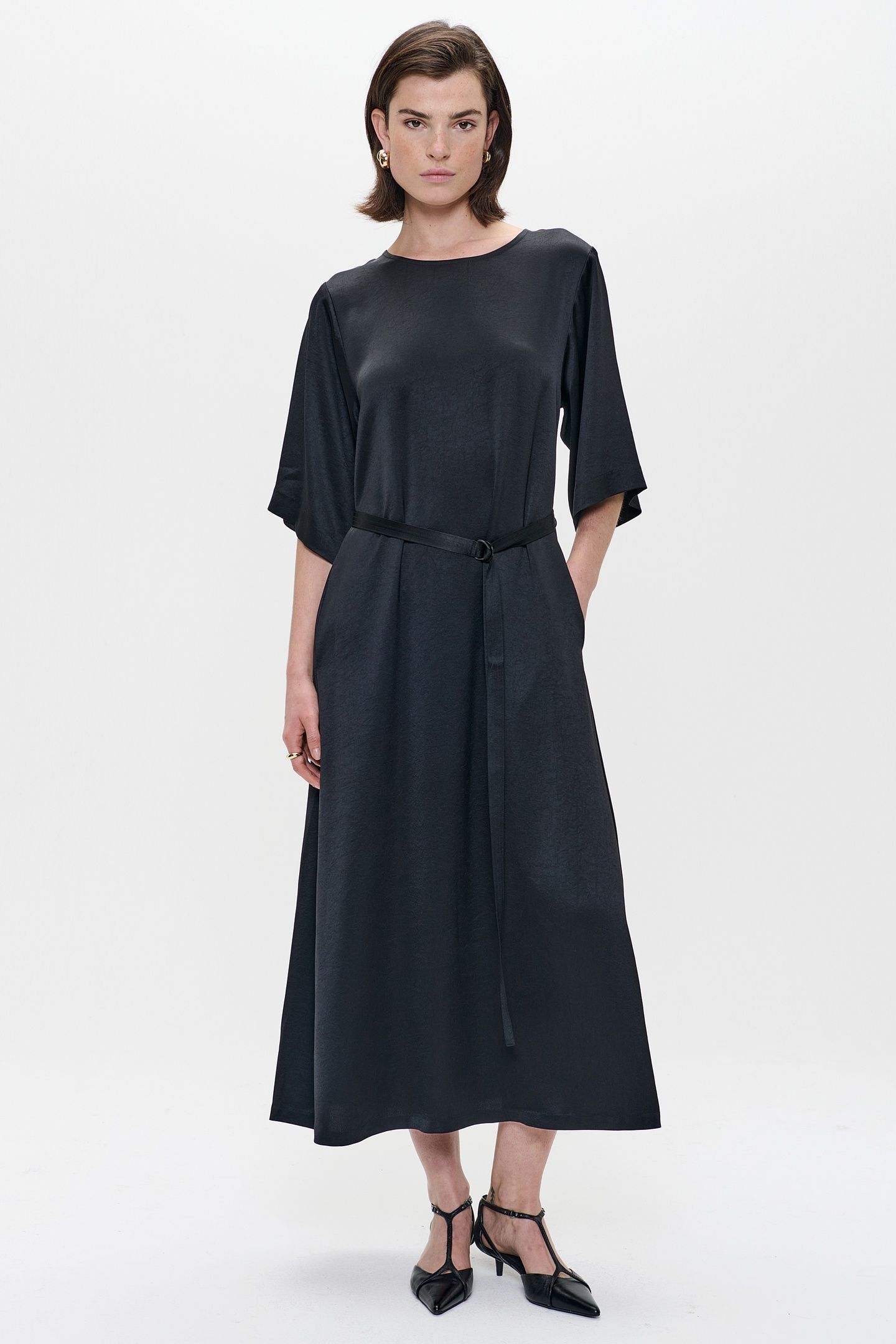 SATIN DRESS BLACK 1
