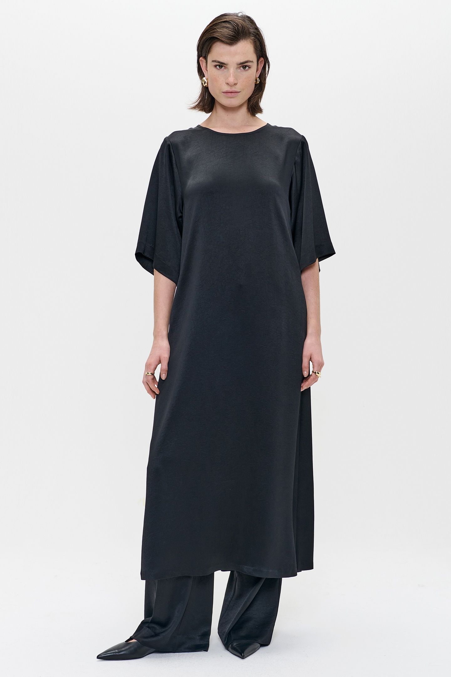 SATIN DRESS BLACK 2