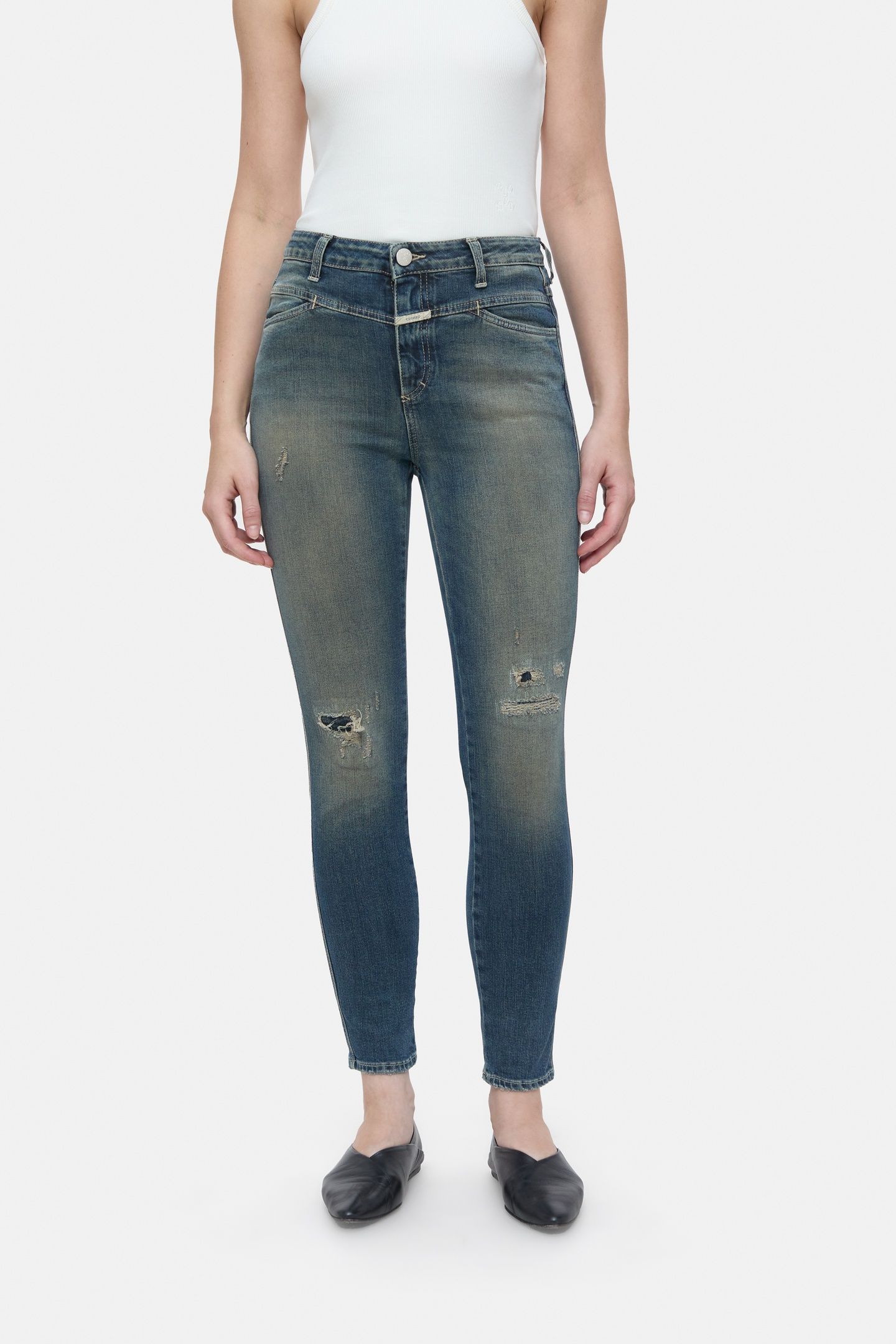 SKINNY PUSHER JEANS MID BLUE 1