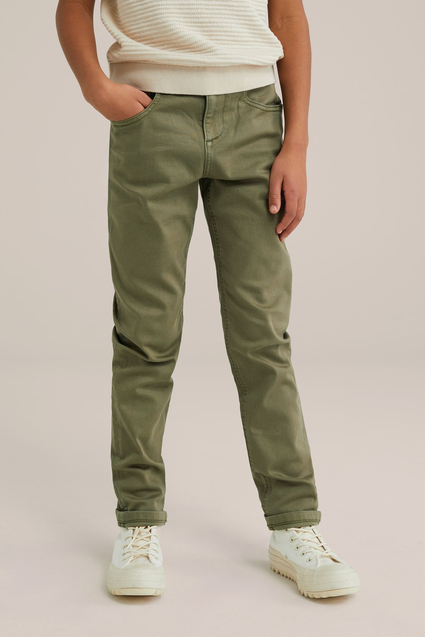 5-POCKET MID WAIST ARMY GREEN 1